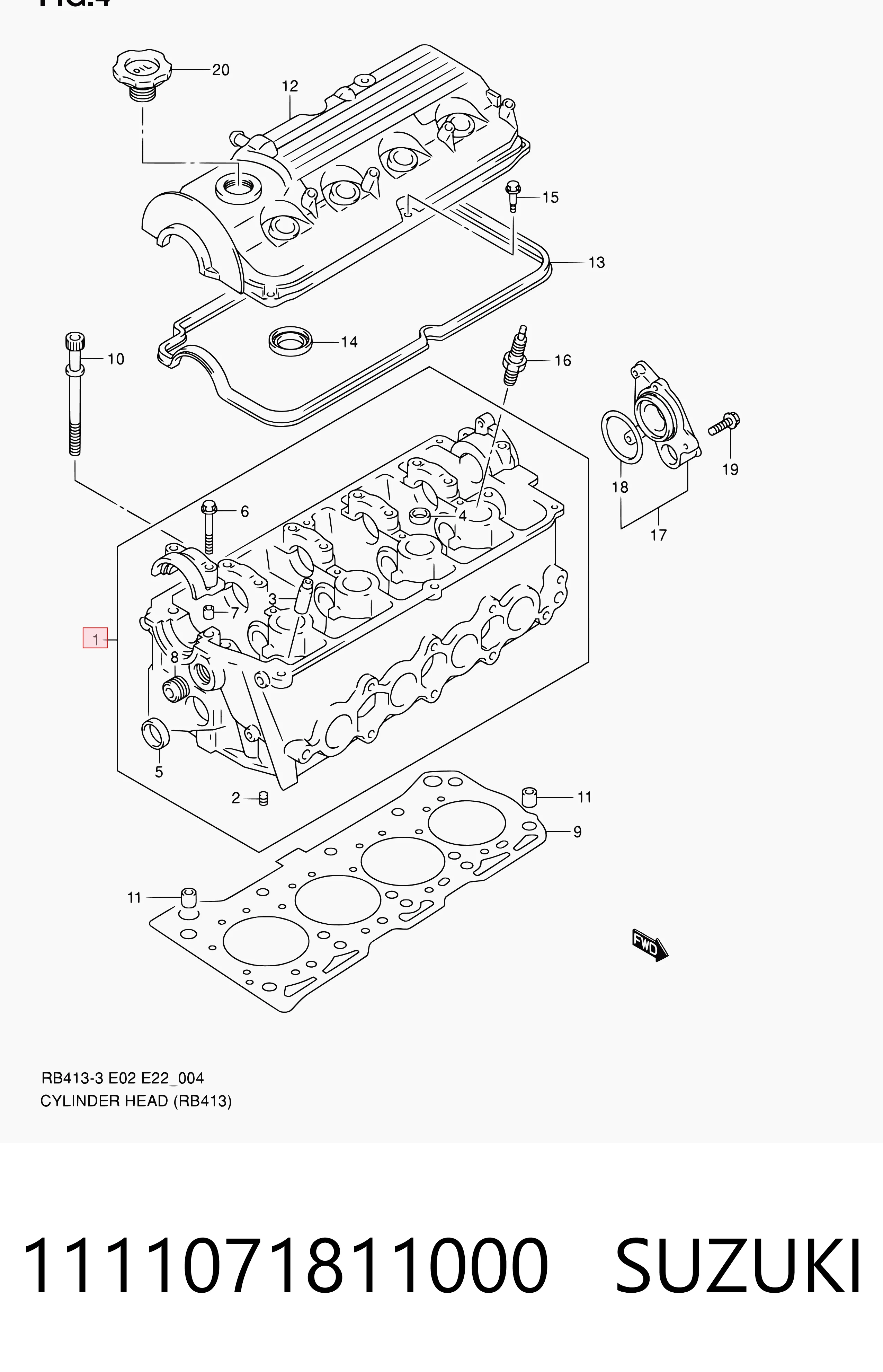 Cabeça de motor (CBC) para Suzuki Swift AH, AJ