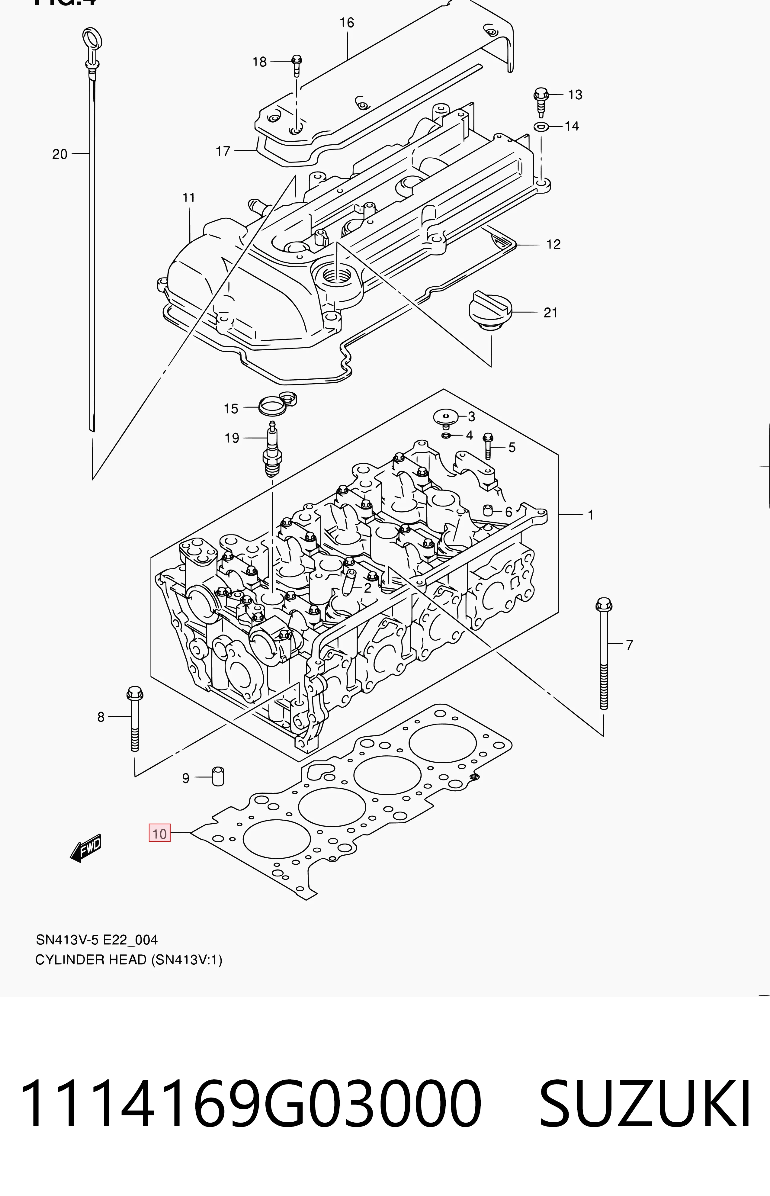 Vedante de cabeça de motor (CBC) 71741918 Fiat/Alfa/Lancia