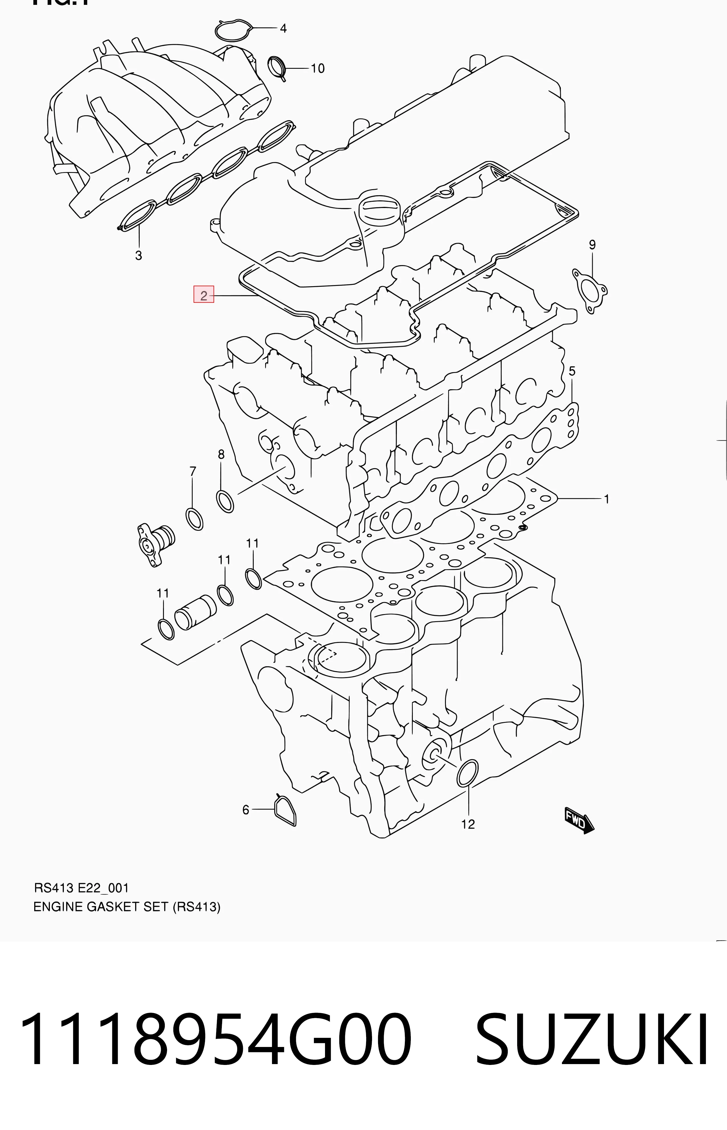 1118954G00 Suzuki Vedante de tampa de válvulas de motor