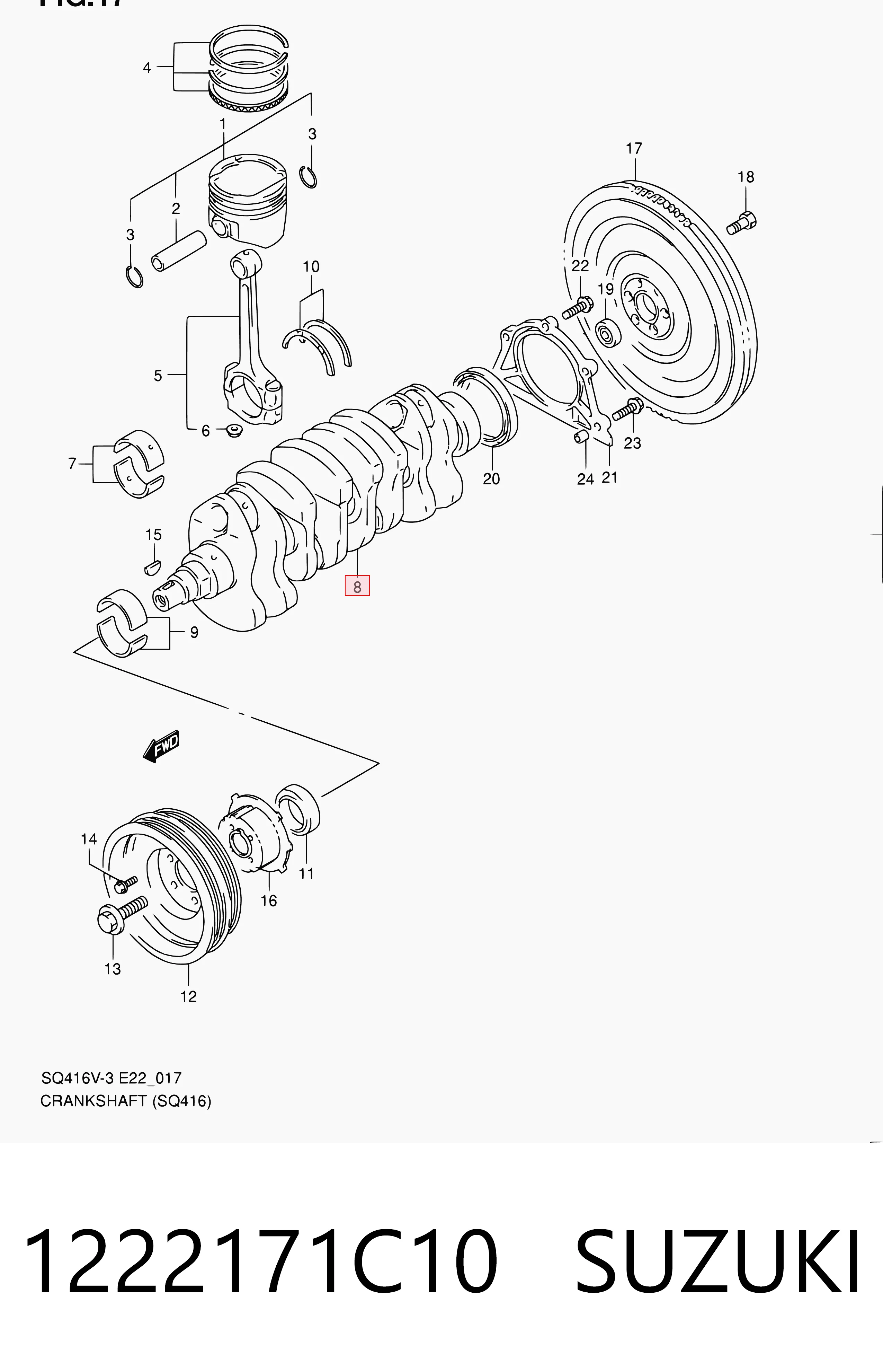 Cambota de motor para Suzuki Grand Vitara FT, HT