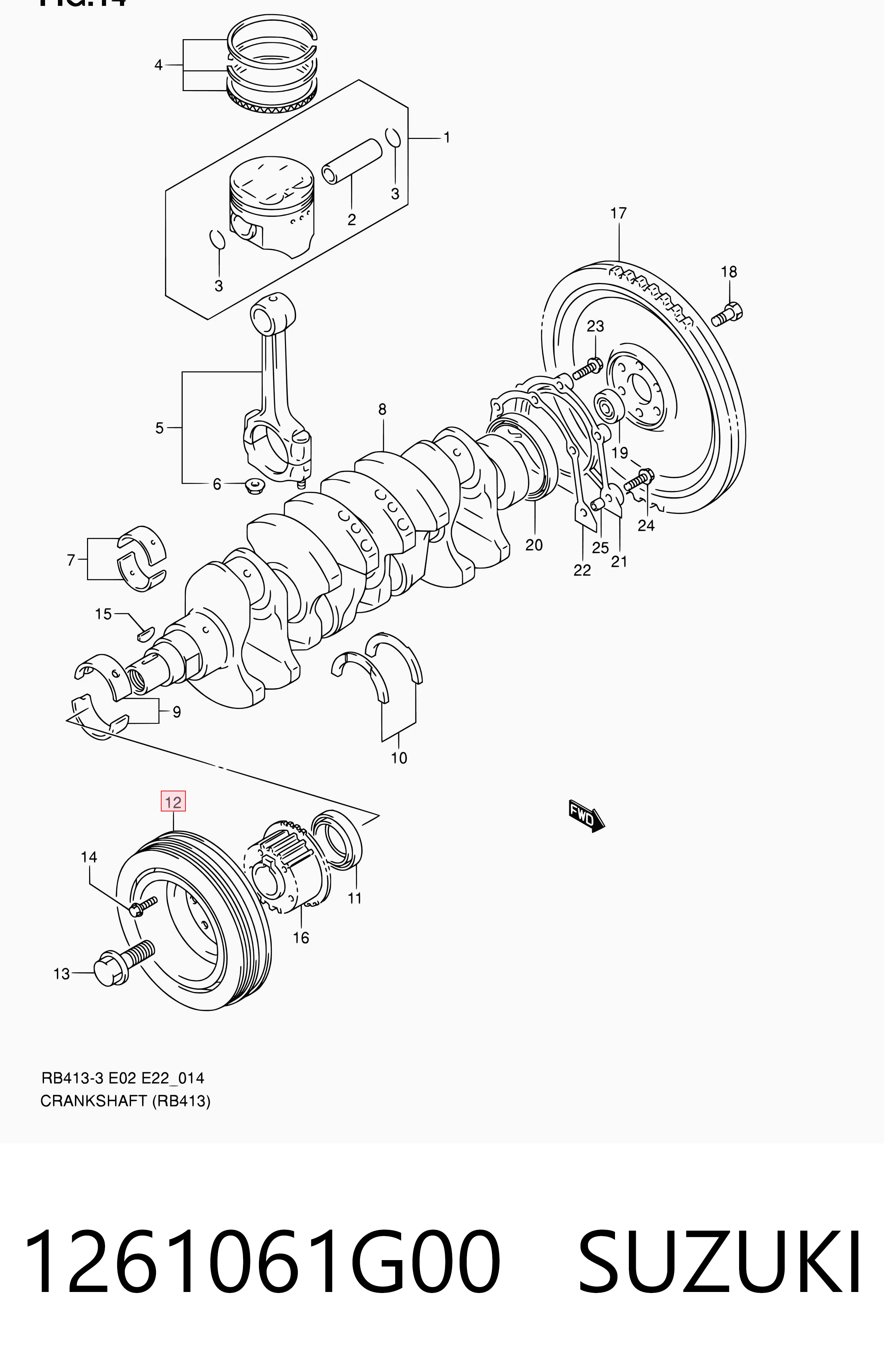 1261061G00 Suzuki Polia de cambota