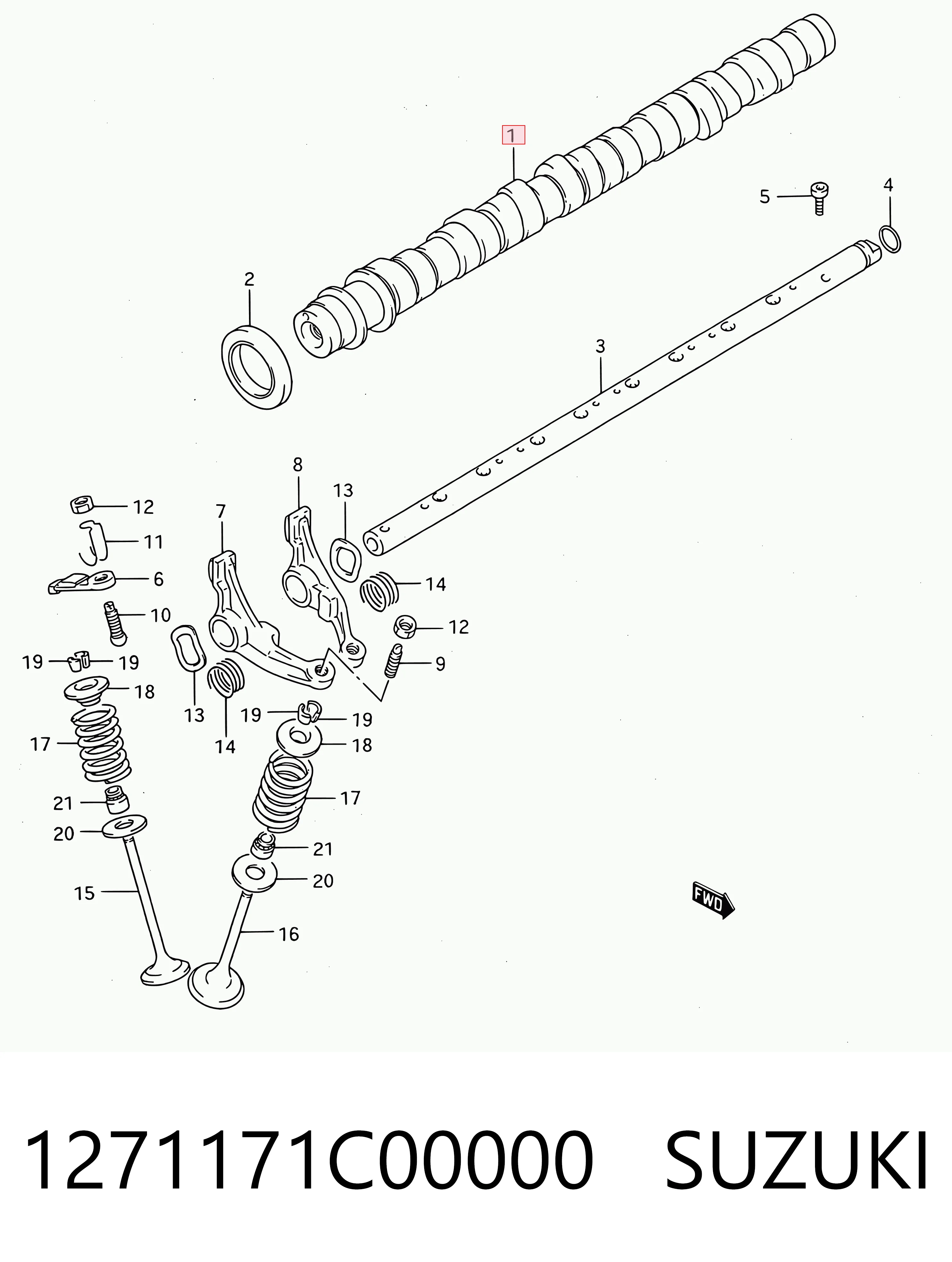 Árvore distribuidora de motor para Suzuki Swift AH, AJ
