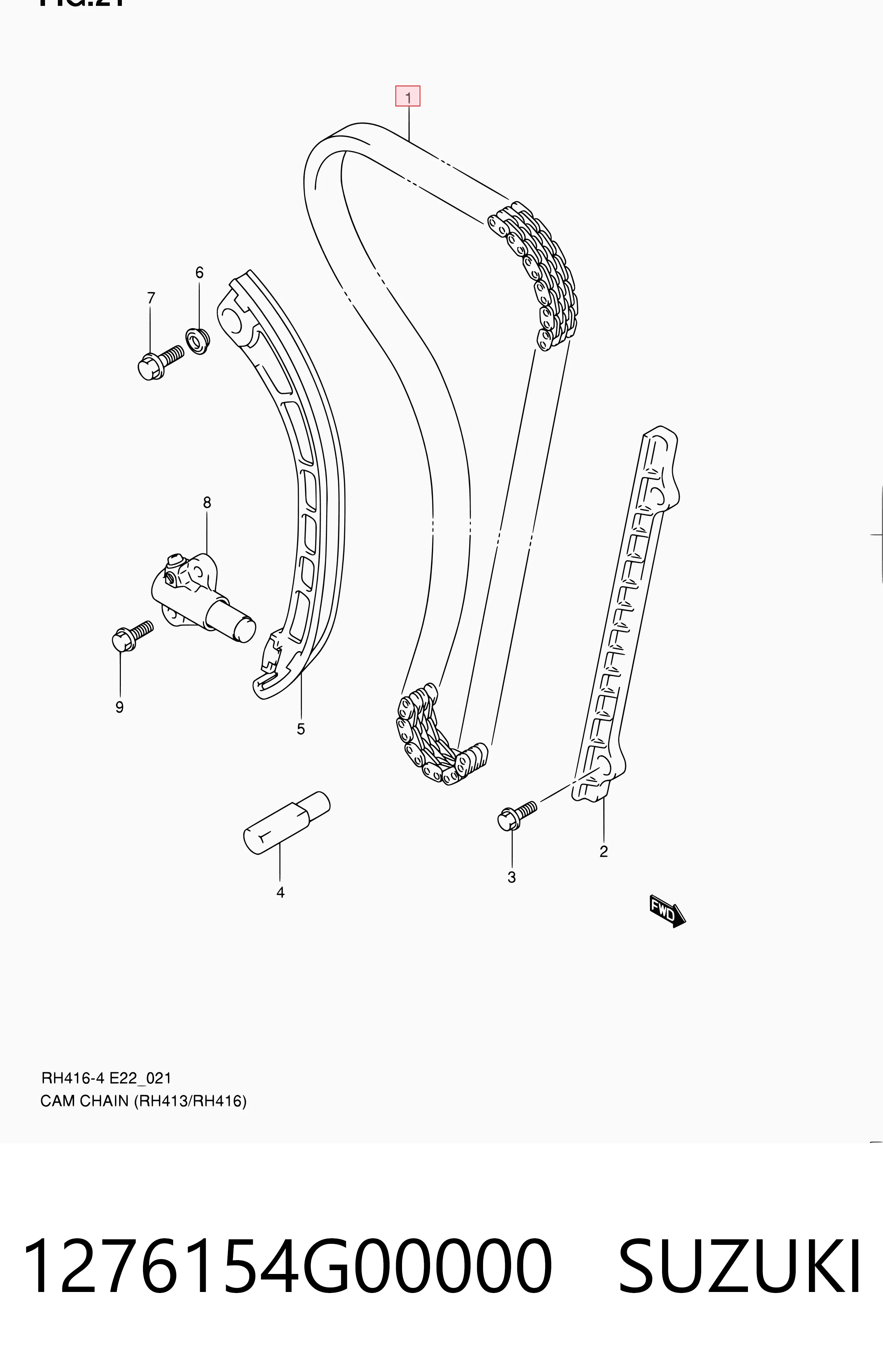 Cadeia do mecanismo de distribuição de gás Suzuki Grand Vitara  JB