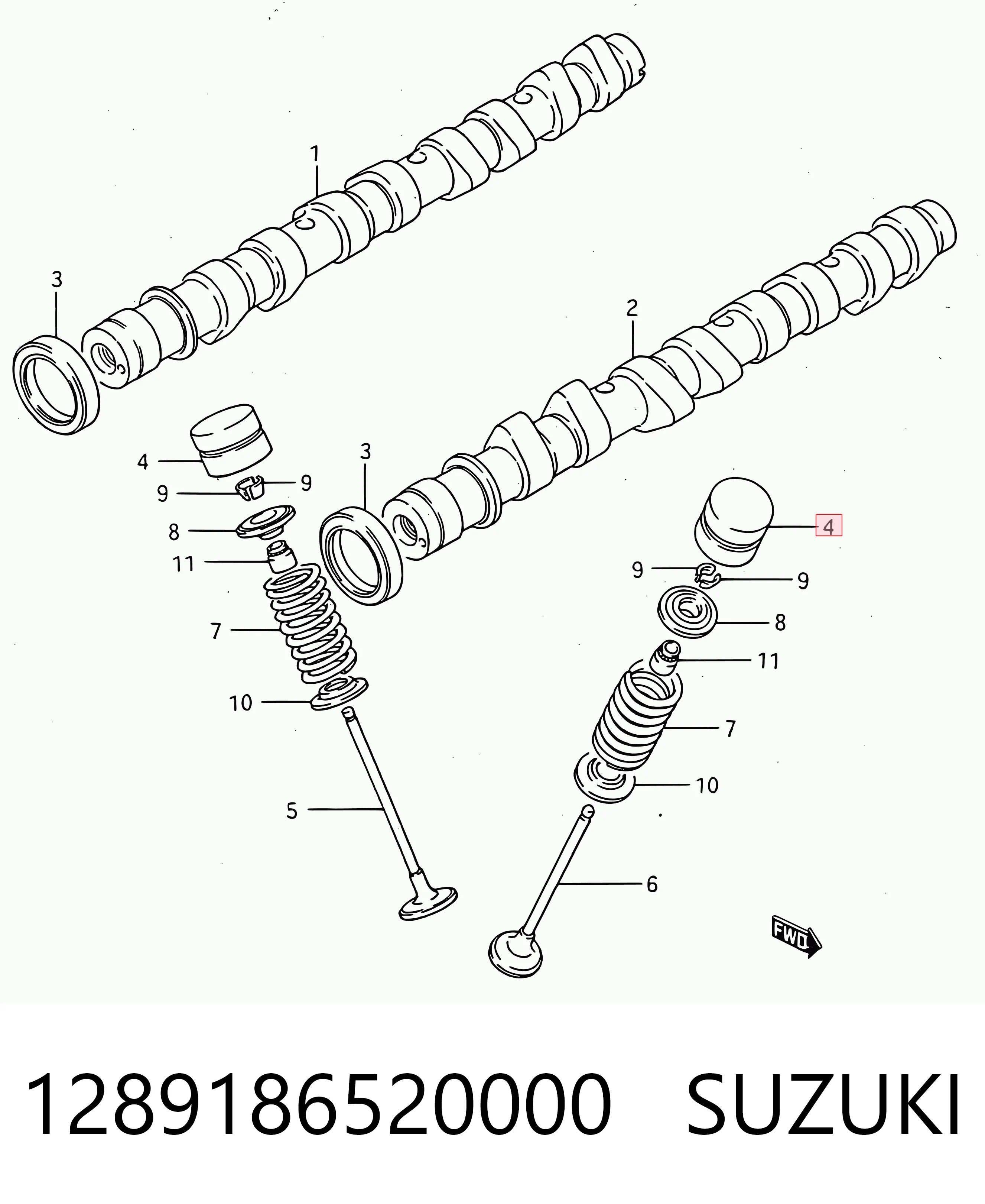 Compensador hidrâulico (empurrador hidrâulico), empurrador de válvulas para Suzuki Swift I AA
