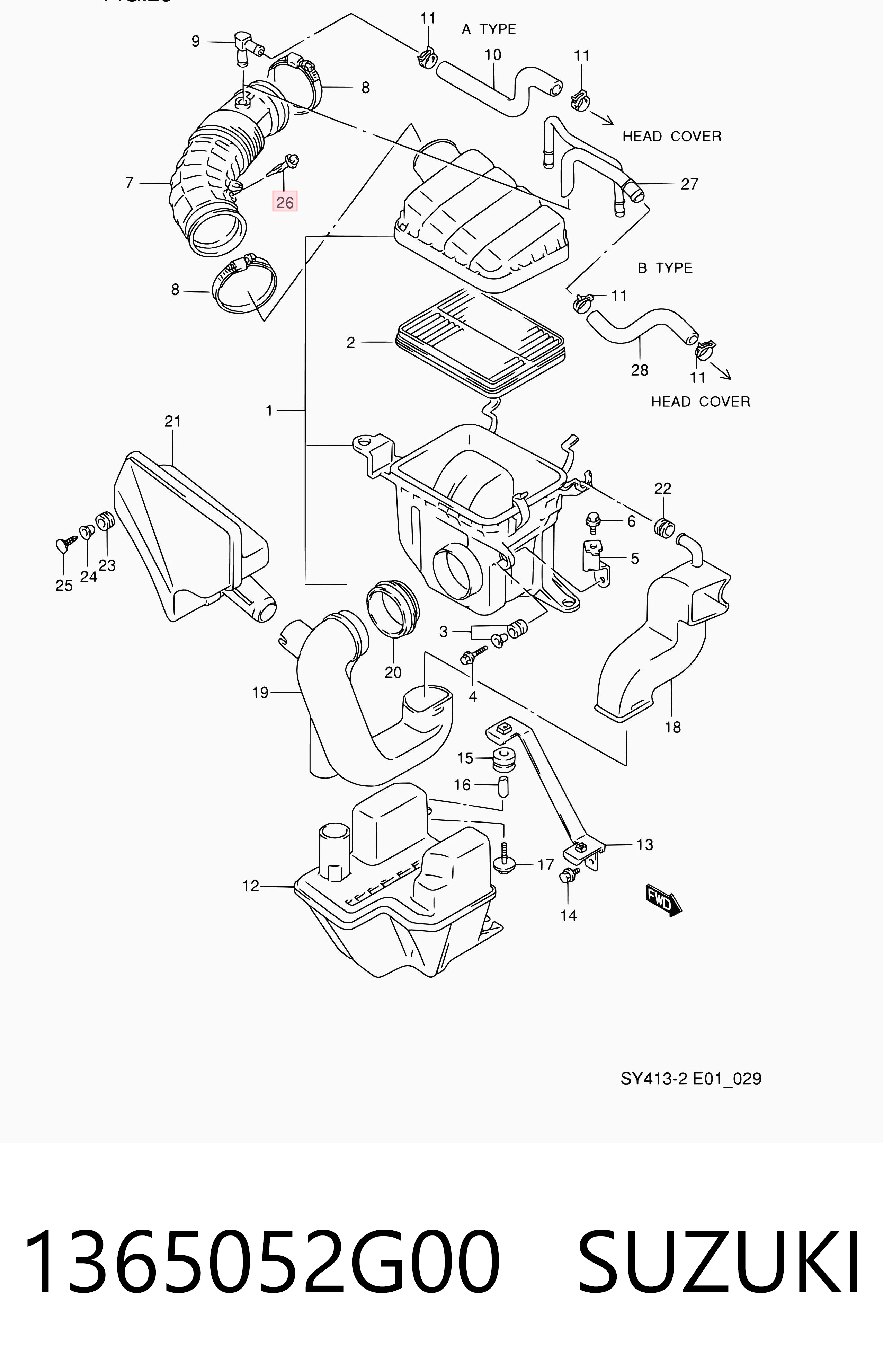 1365052G00 Suzuki Sensor de temperatura da mistura de ar