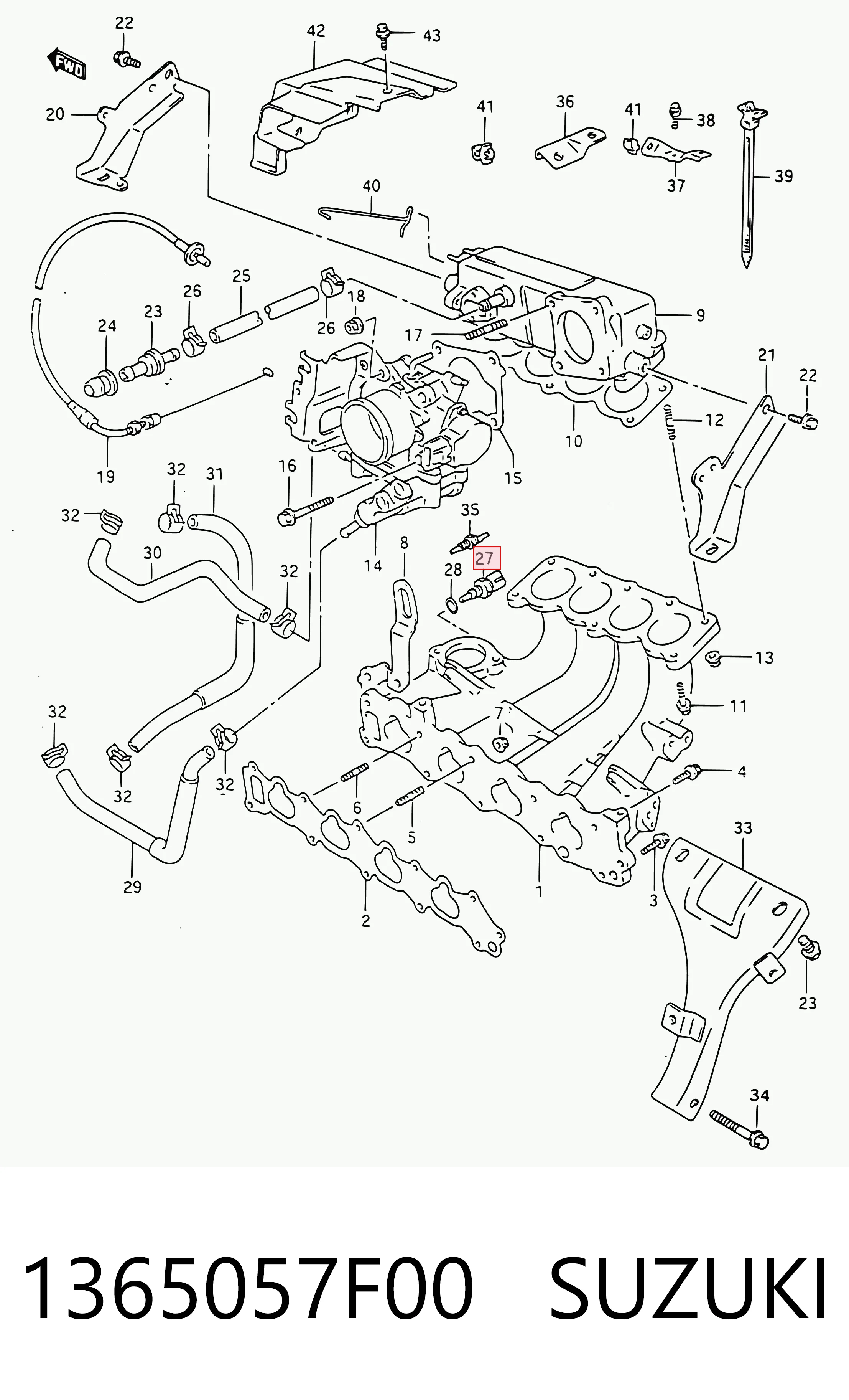 1365057F00 Suzuki Sensor de temperatura do fluido de esfriamento