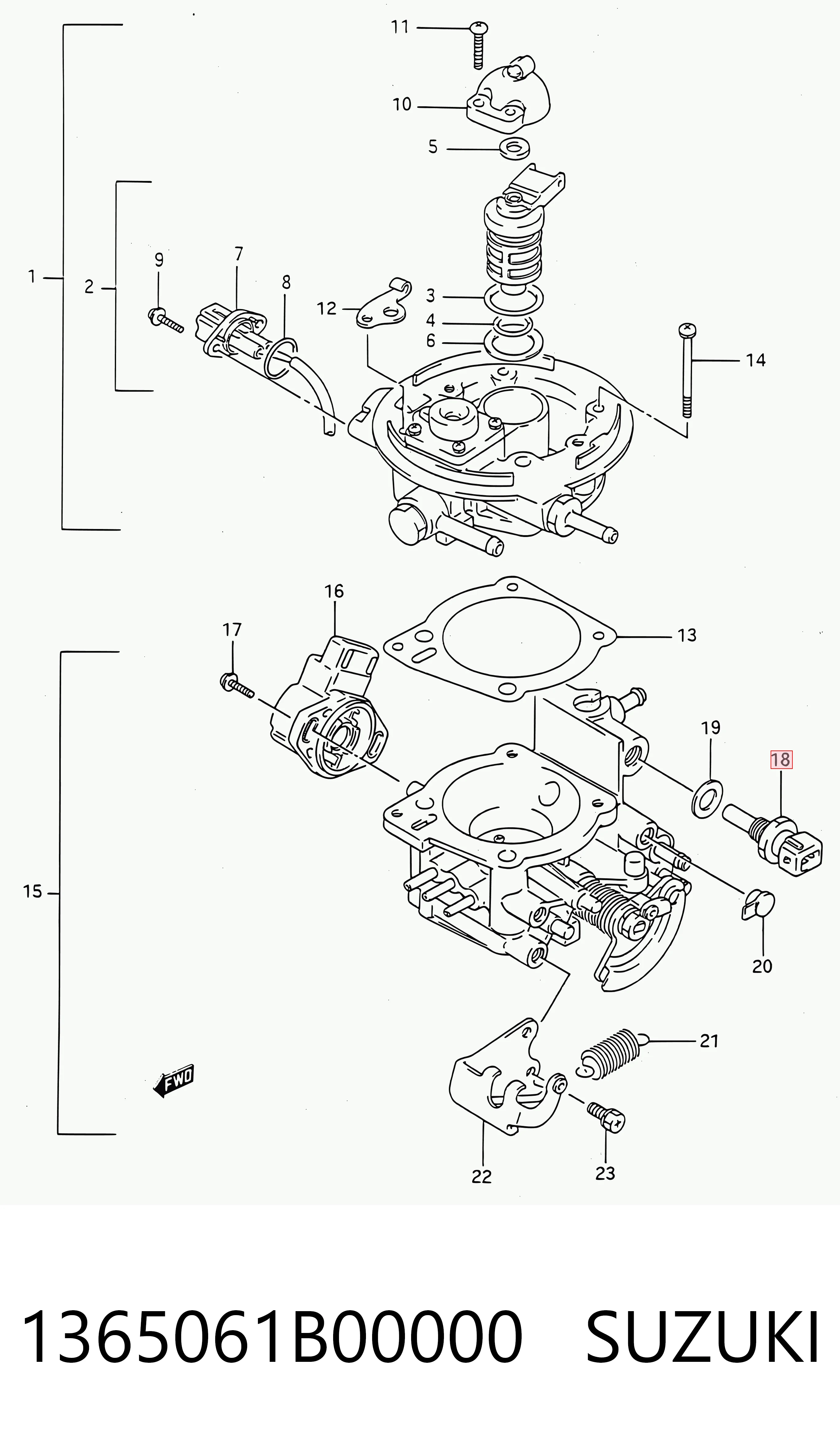 Sensor de temperatura do fluido de esfriamento para Suzuki Swift AH, AJ