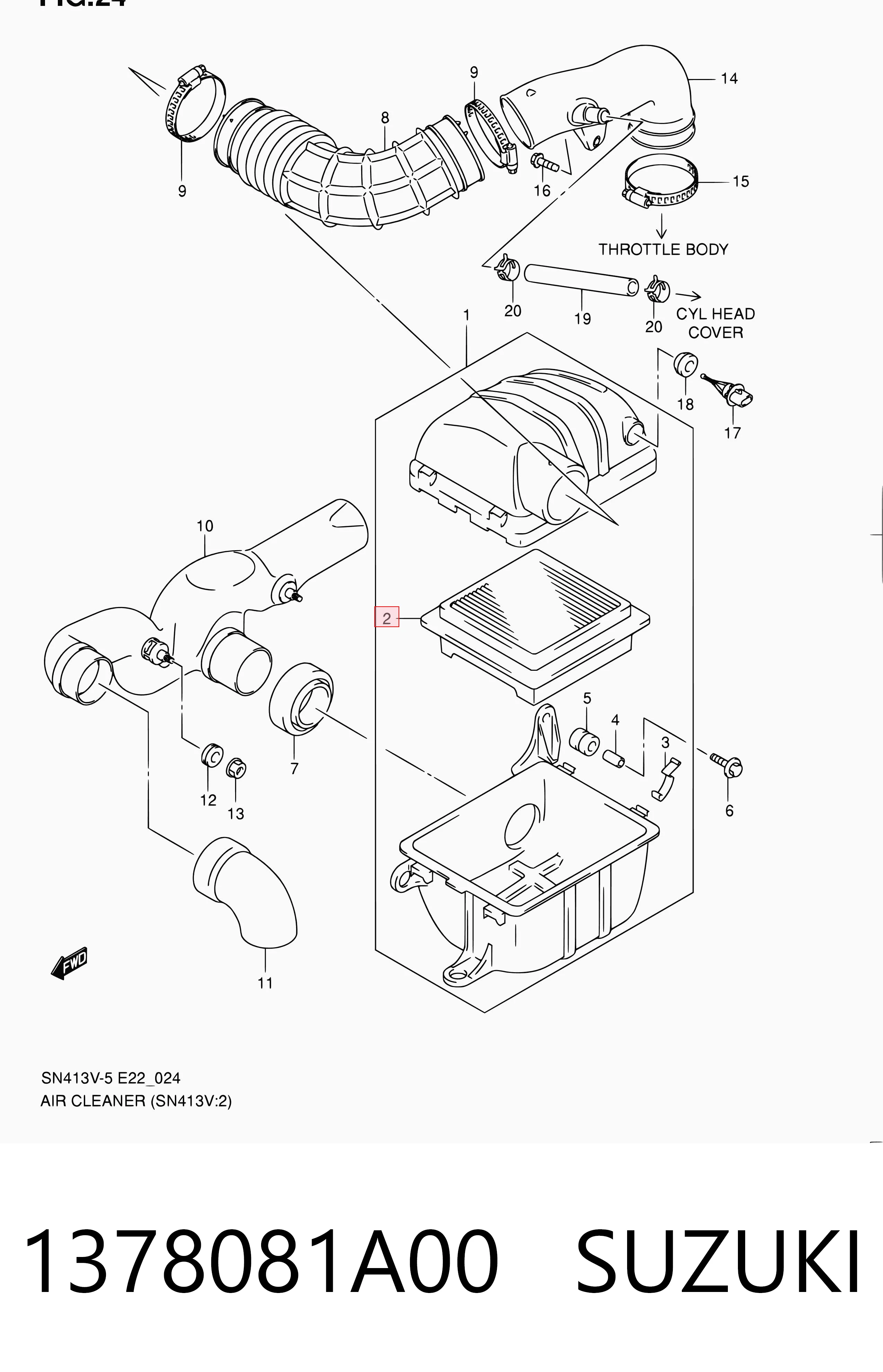1378081A00 Suzuki Filtro de ar