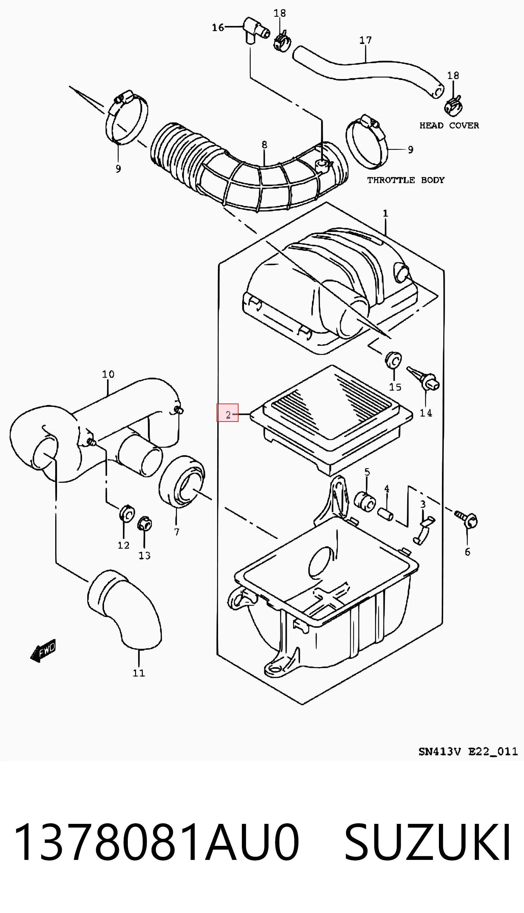 1378081AU0 Suzuki Filtro de ar