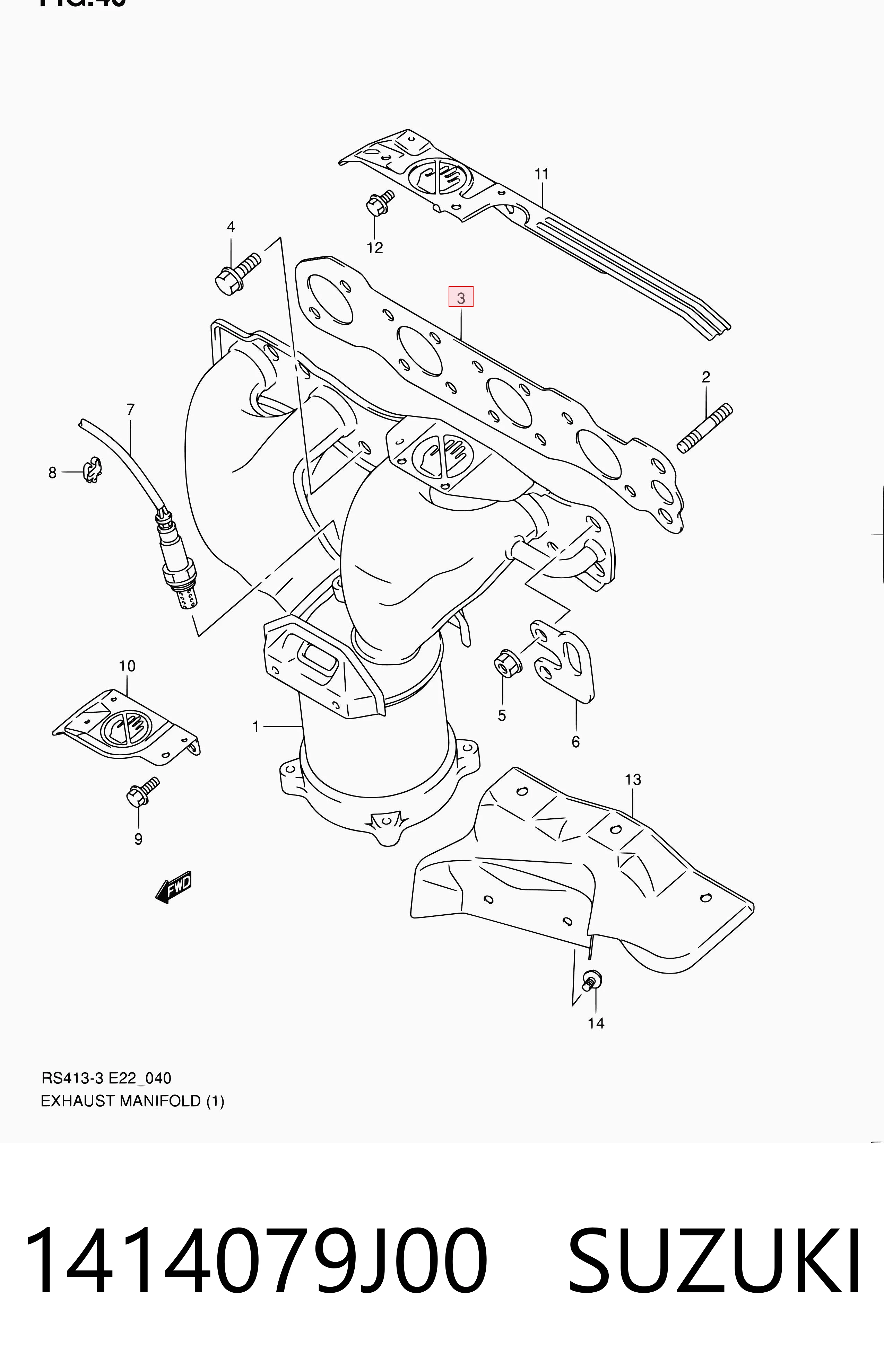  Vedante de tubo coletor de escape Suzuki Ignis I hatchback (FH) (2000 - 2005) I