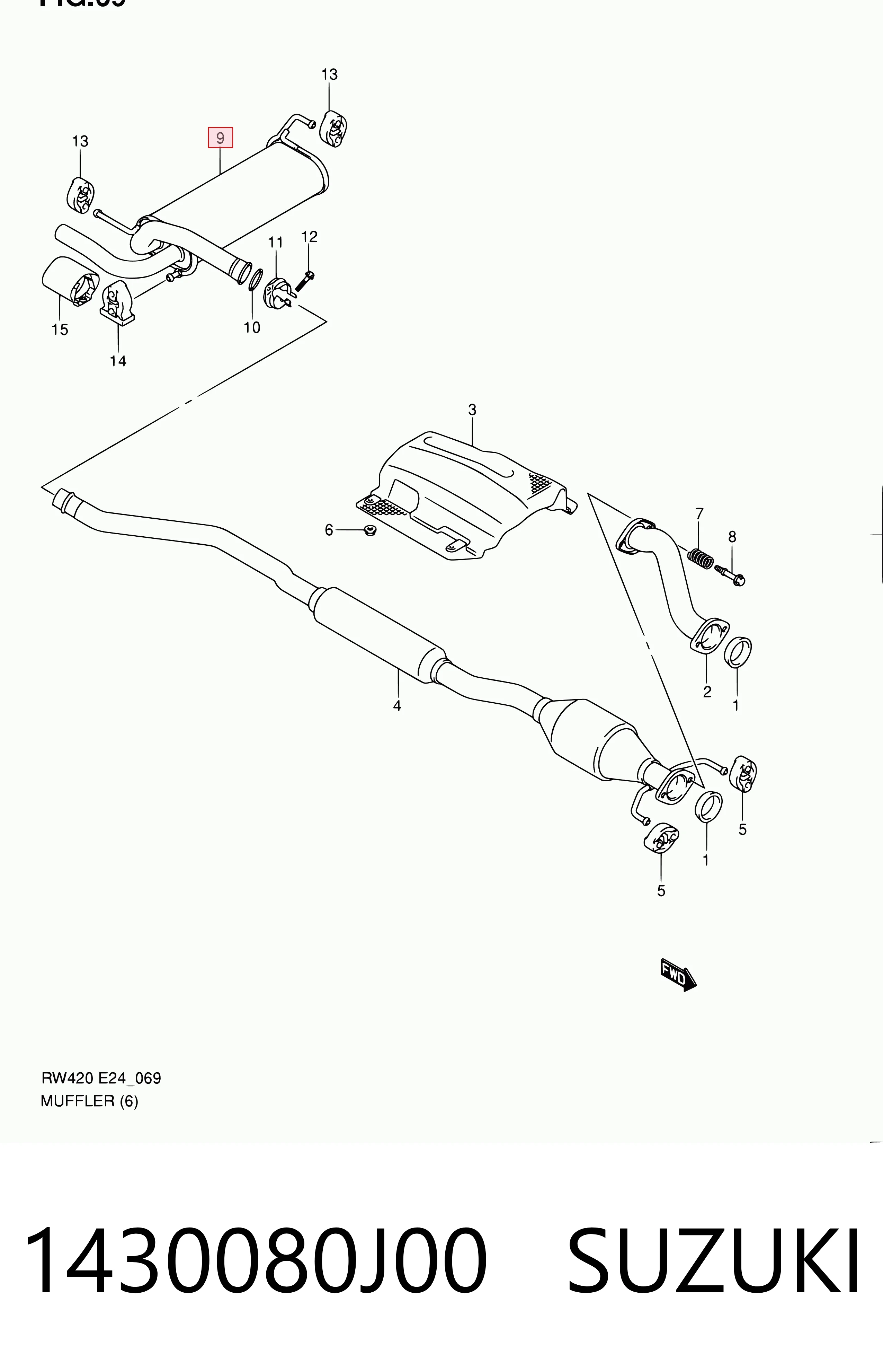  Silenciador, parte traseira Suzuki SX4 hatchback (GY) (2006 - 2026) 