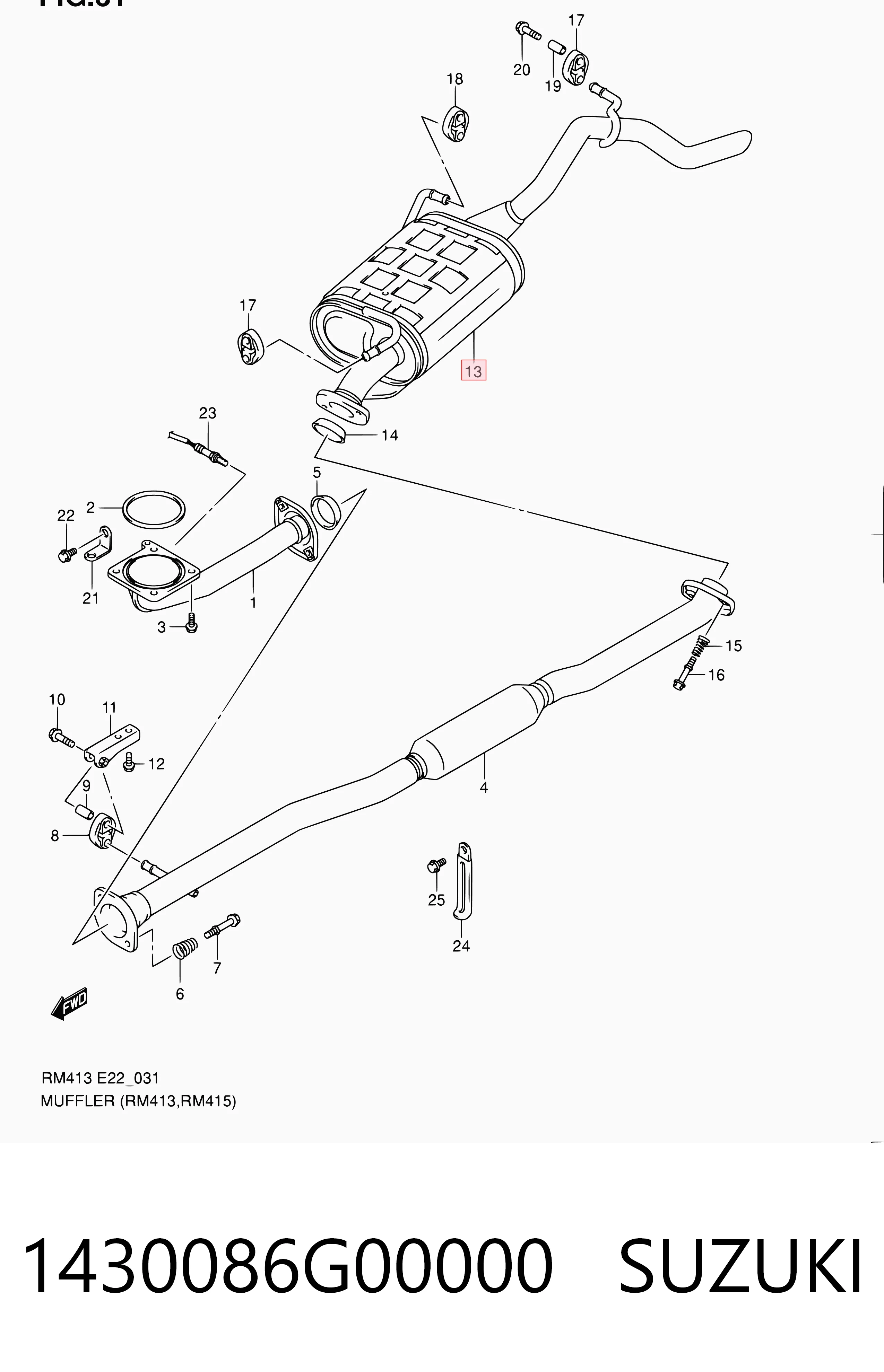 Silenciador, parte traseira Suzuki Ignis II FH