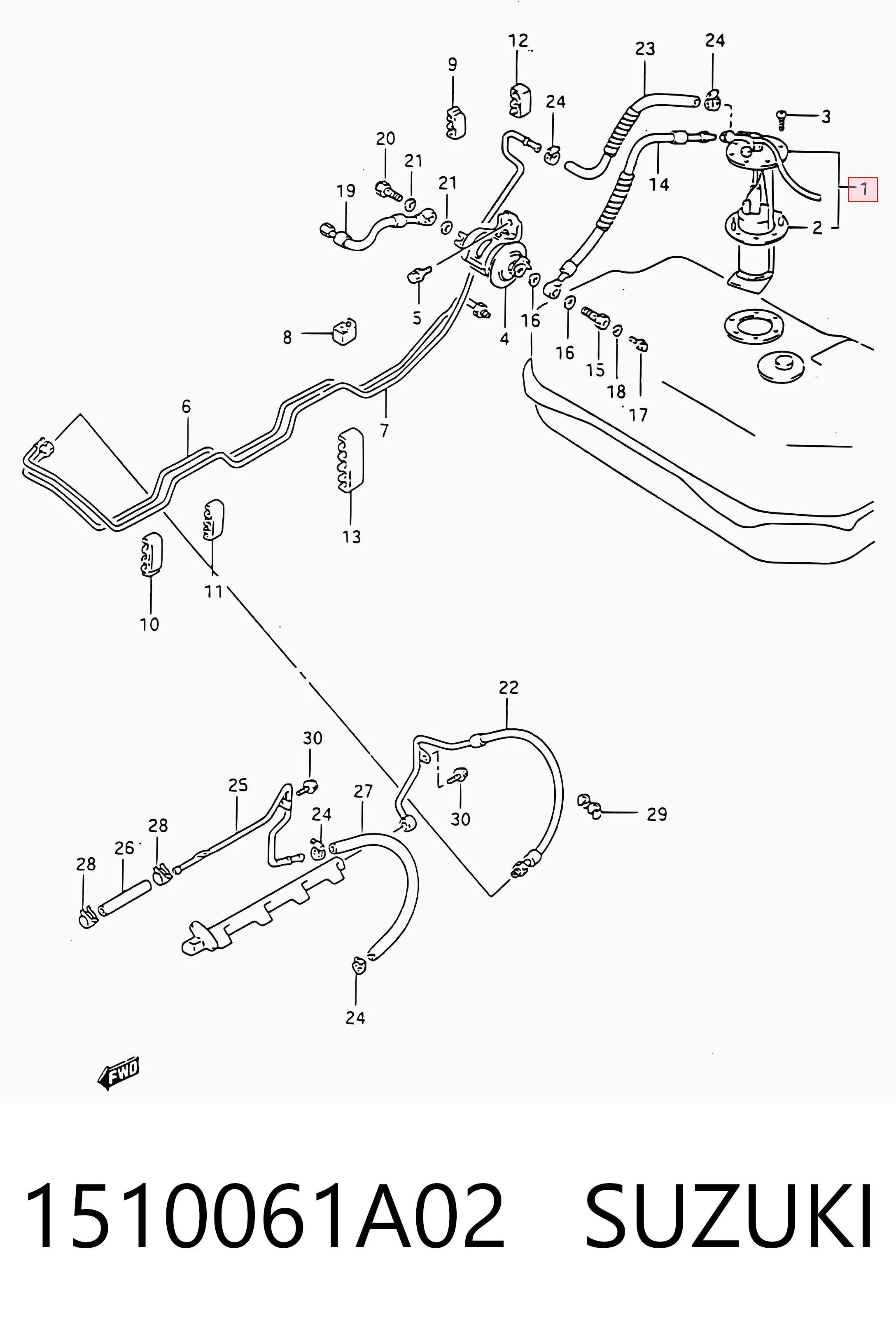 1510061A02 Suzuki Elemento de turbina da bomba de combustível