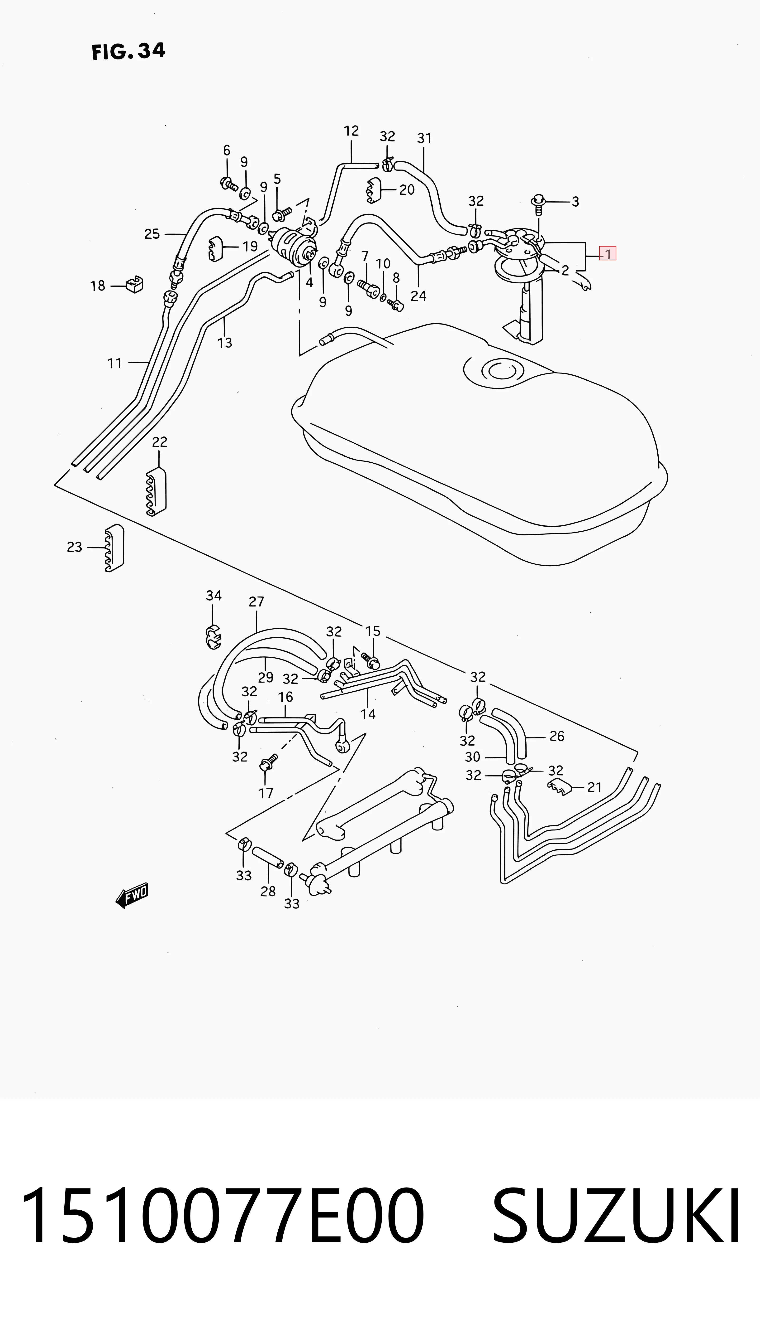 Módulo de bomba de combustível com sensor do nível de combustível Suzuki Vitara  ETJA ao melhor preço