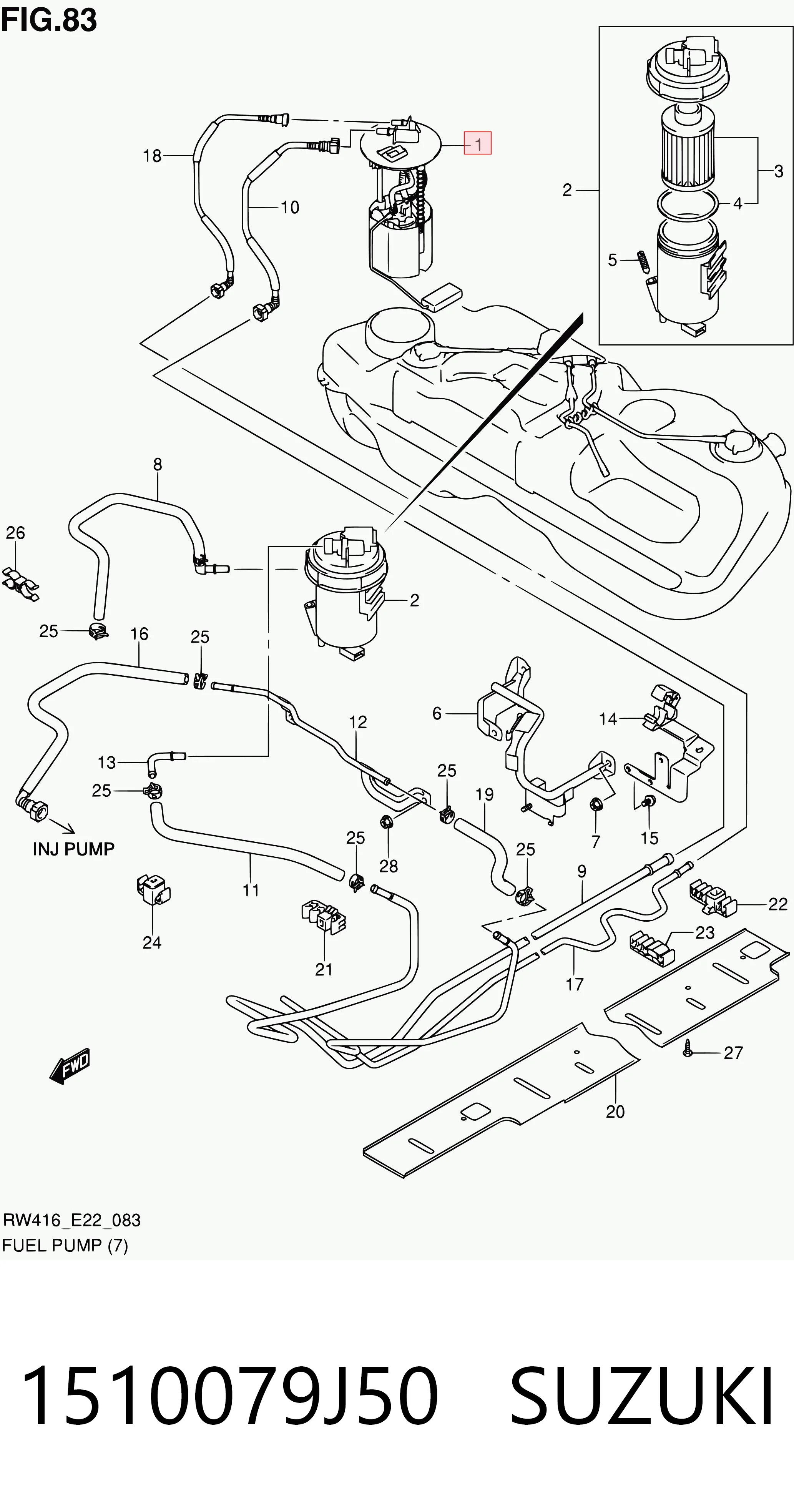 Módulo de bomba de combustível com sensor do nível de combustível Suzuki SX4  GY ao melhor preço
