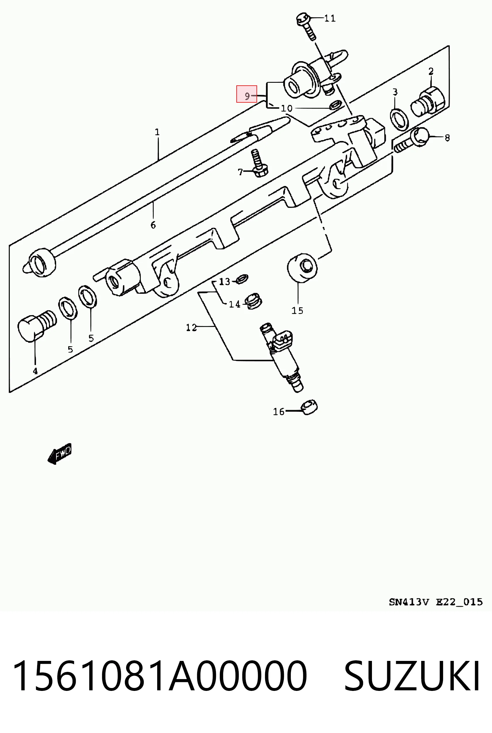 Regulador de pressão de combustível na régua de injectores para Suzuki Jimny SN, JB