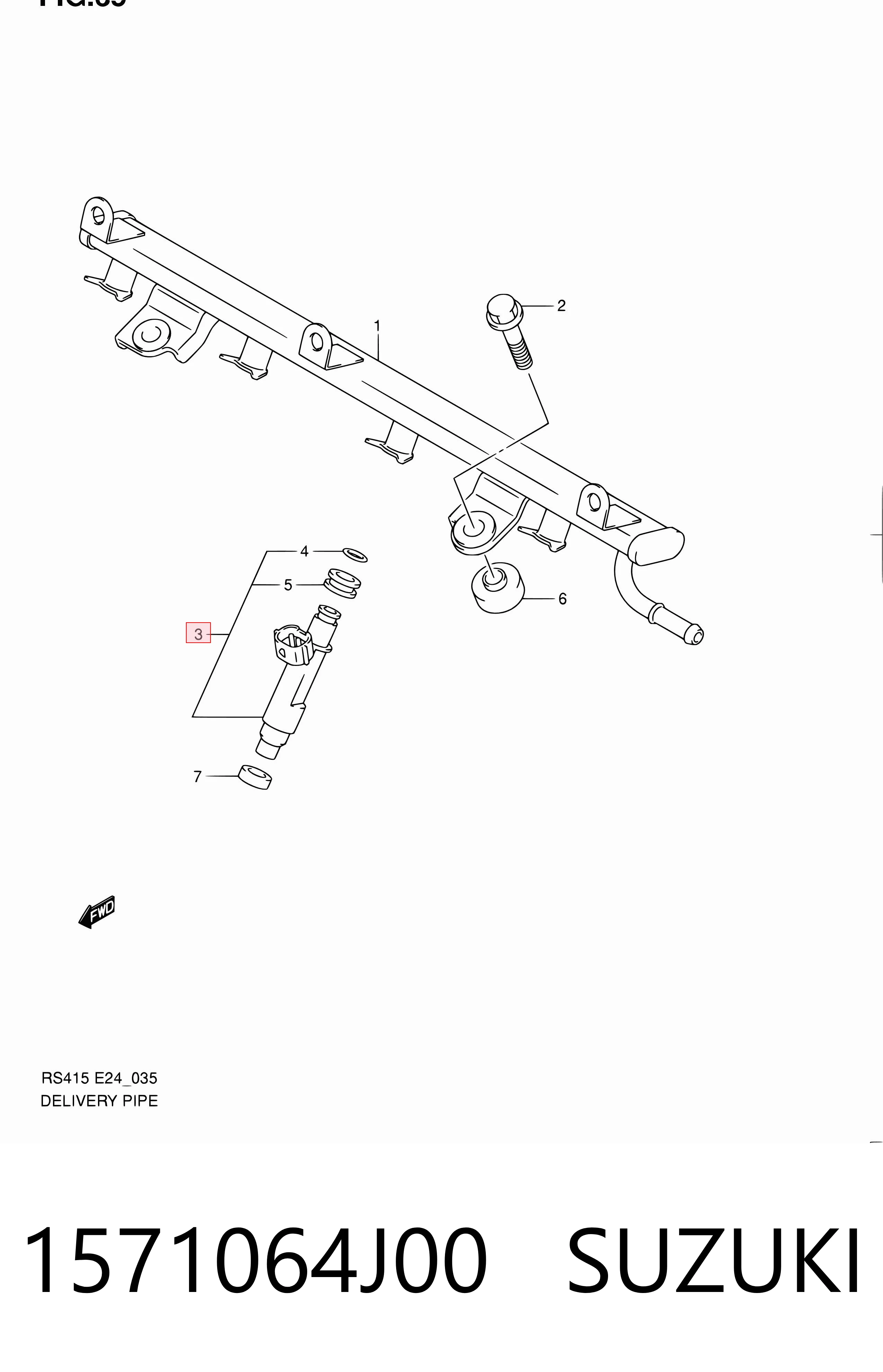1571064J00 Suzuki Injetor de injeção de combustível