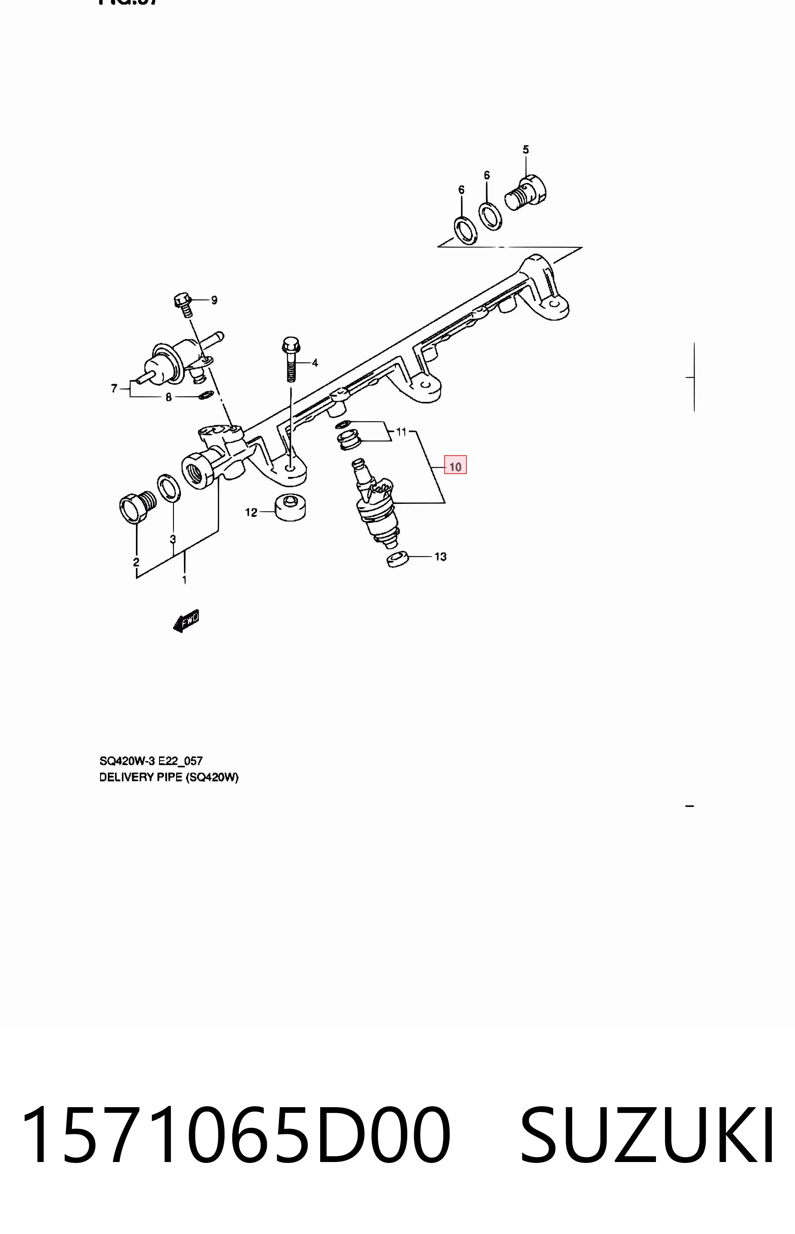 1571065D00 Suzuki Injetor de injeção de combustível