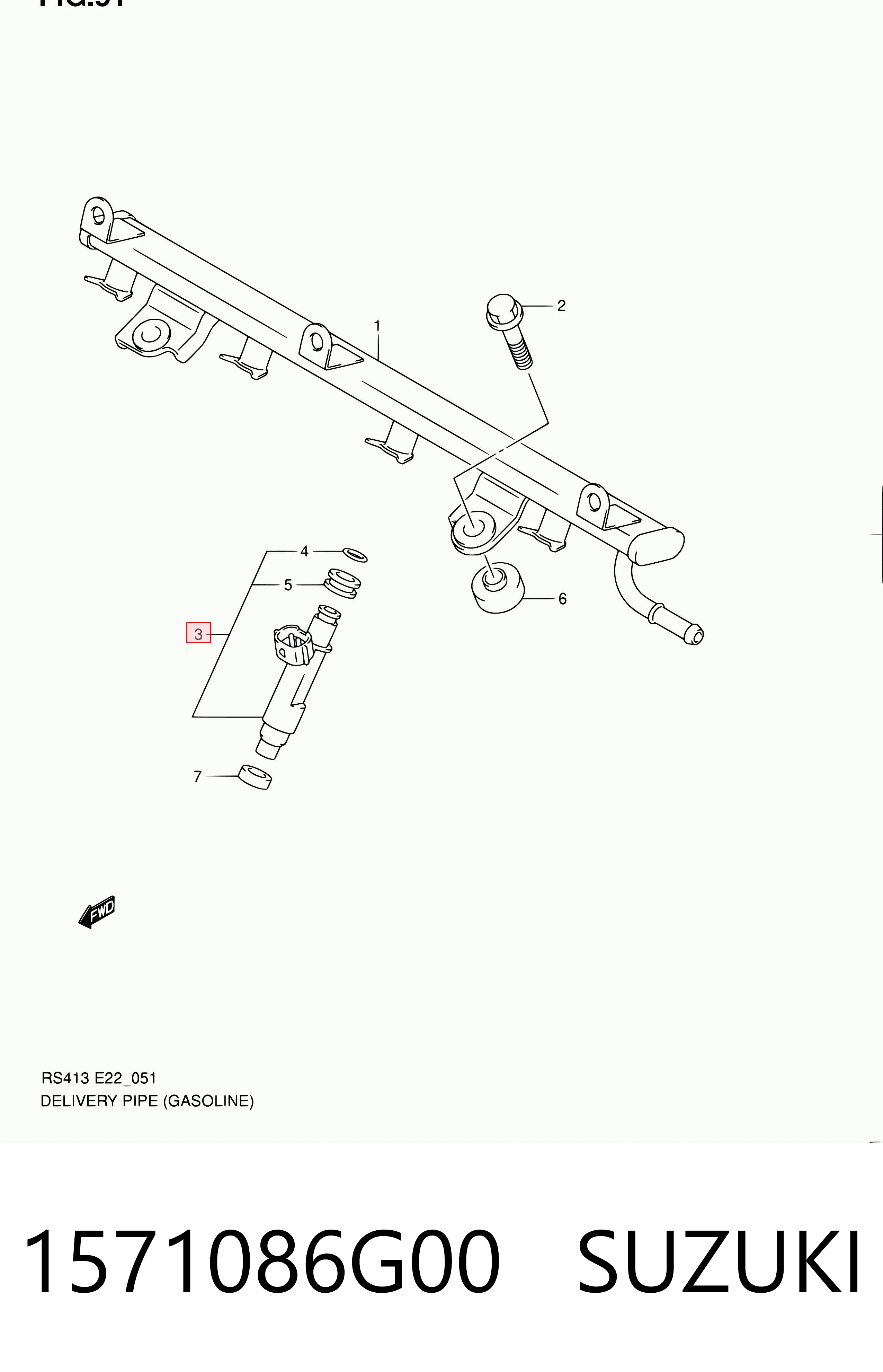 1571086G00 Suzuki Injetor de injeção de combustível