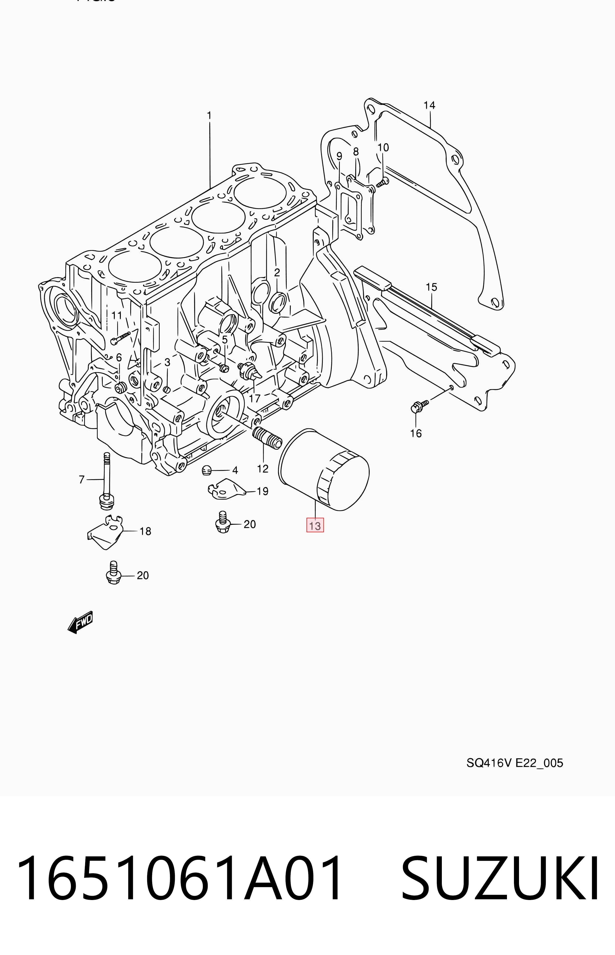 1651061A01 Suzuki Filtro de óleo
