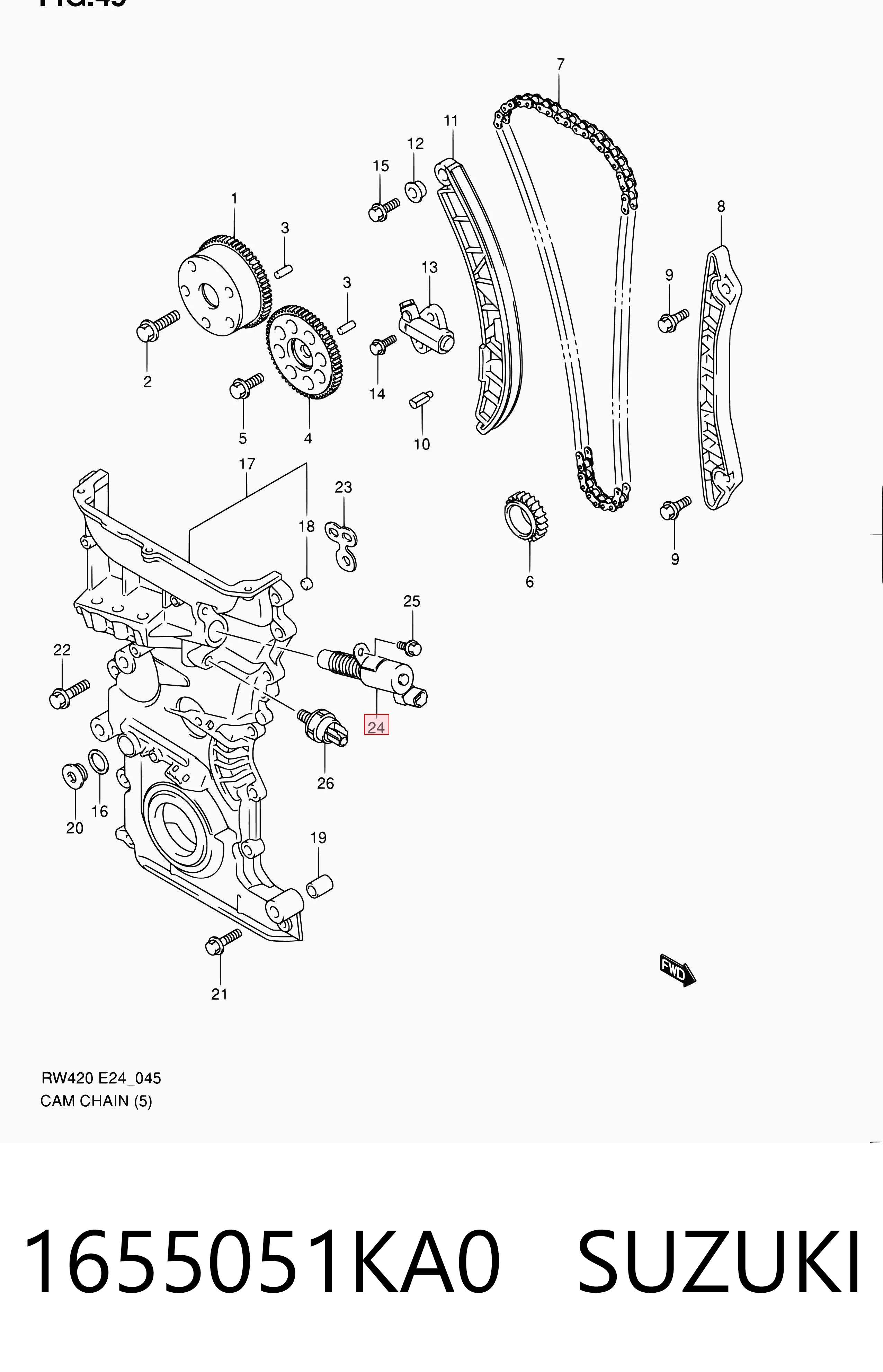 1655051KA0 Suzuki Válvula eletromagnética de posição (de fases) da árvore distribuidora