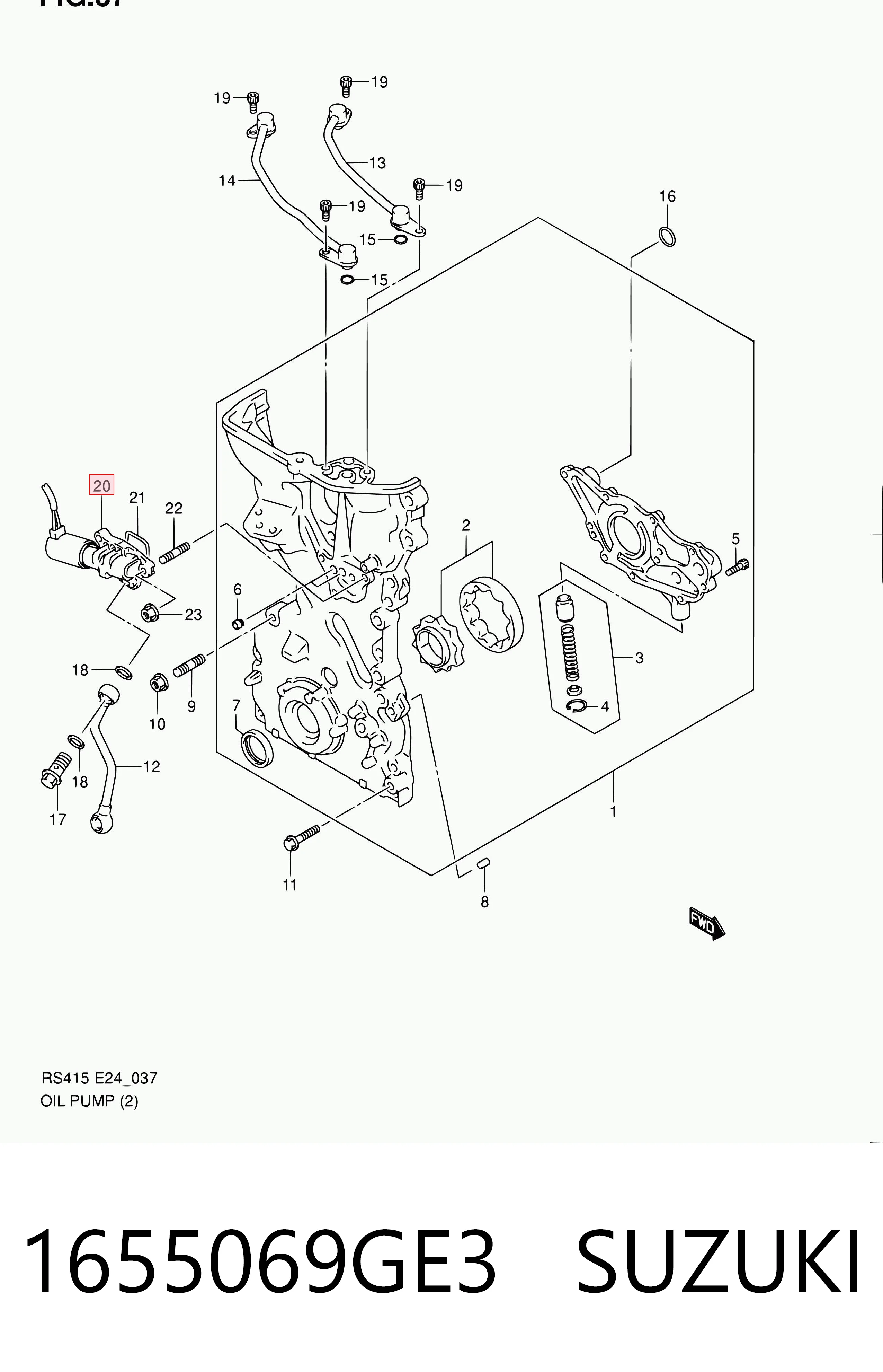 1655069GE3 Suzuki Válvula eletromagnética de posição (de fases) da árvore distribuidora