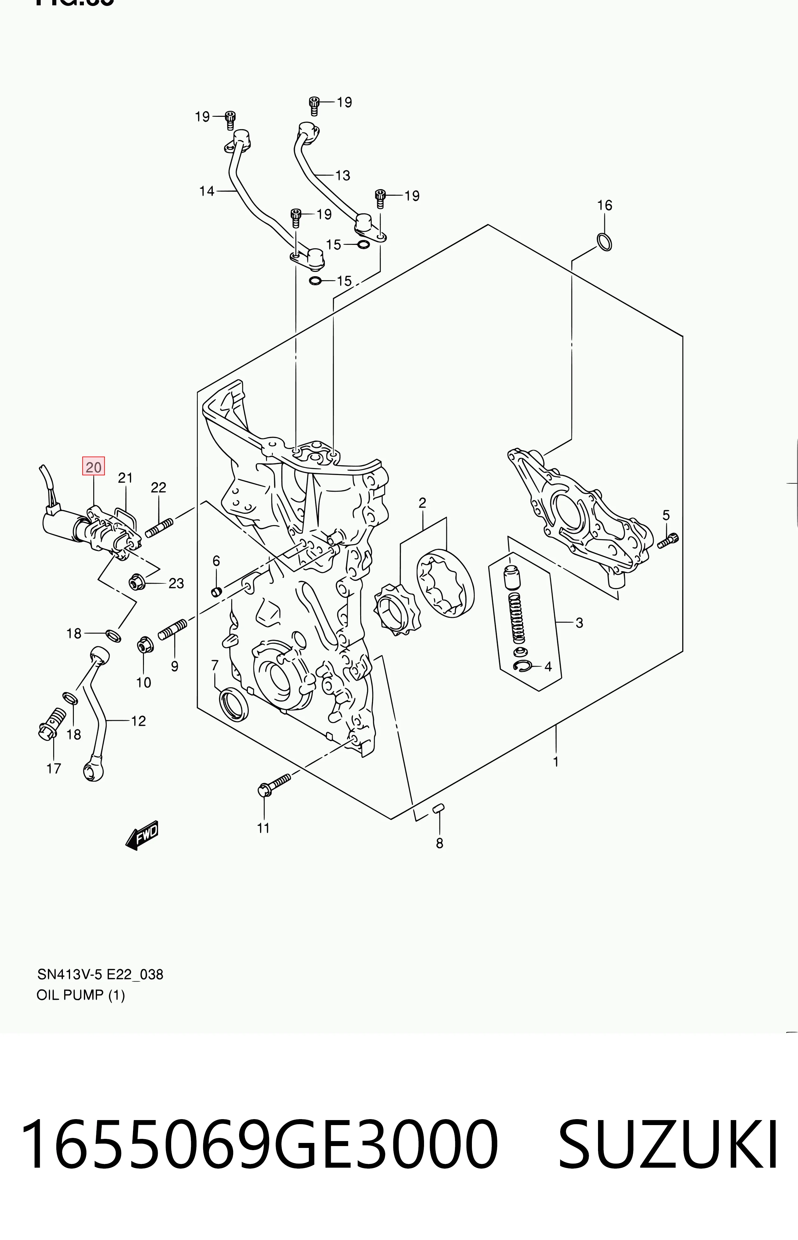 1655069GE3000 Suzuki Válvula eletromagnética de posição (de fases) da árvore distribuidora