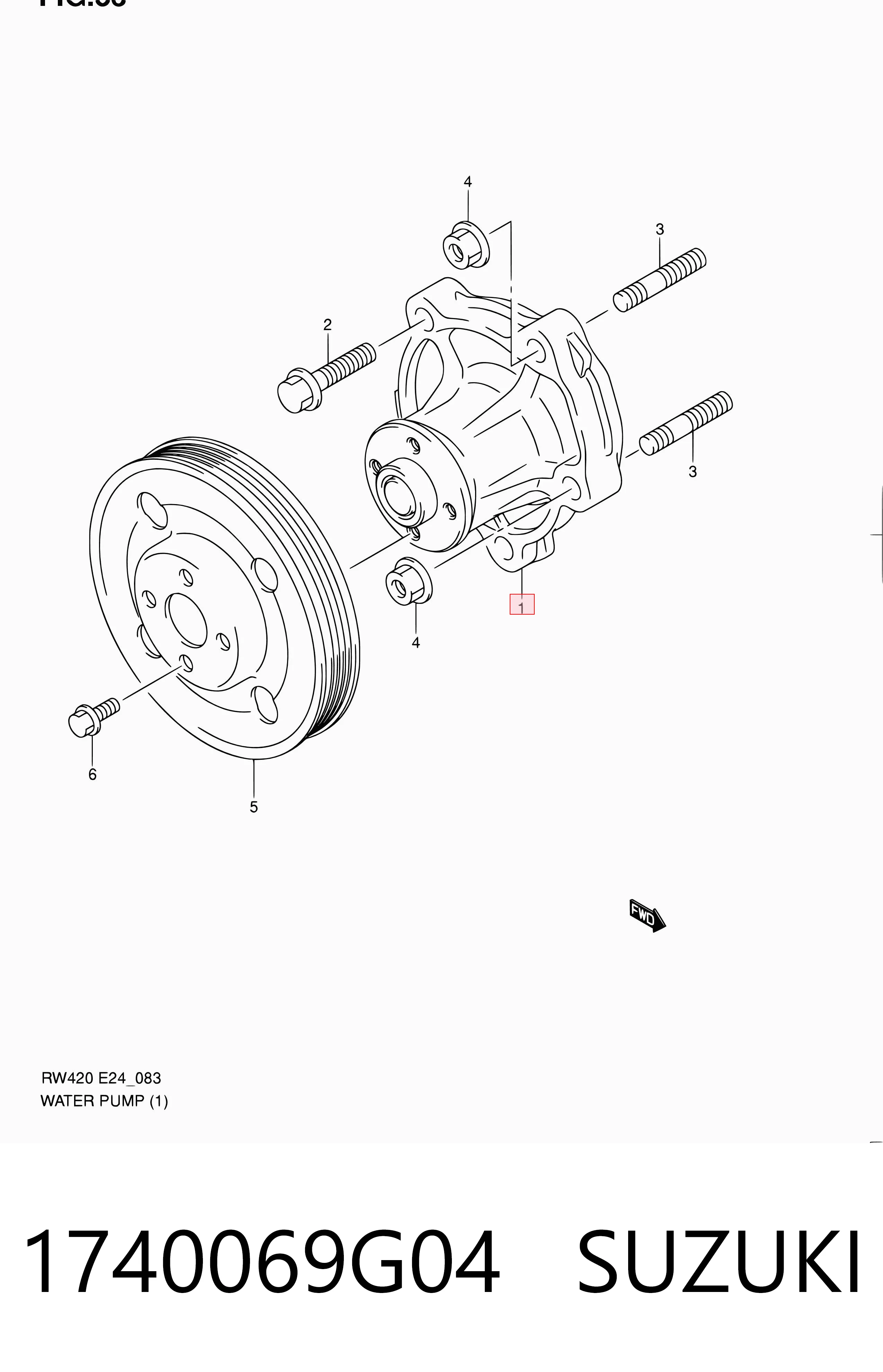 1740069G04 Suzuki Bomba de água (bomba) de esfriamento