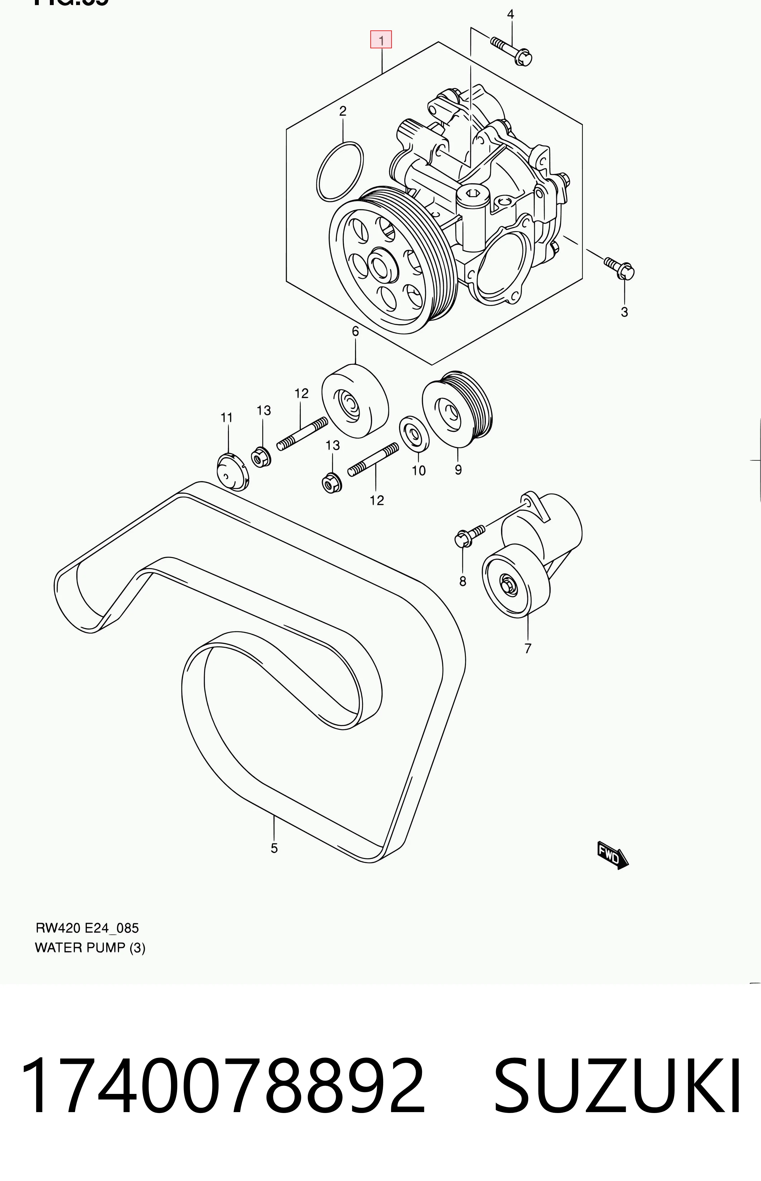 1740078892 Suzuki Bomba de água (bomba) de esfriamento