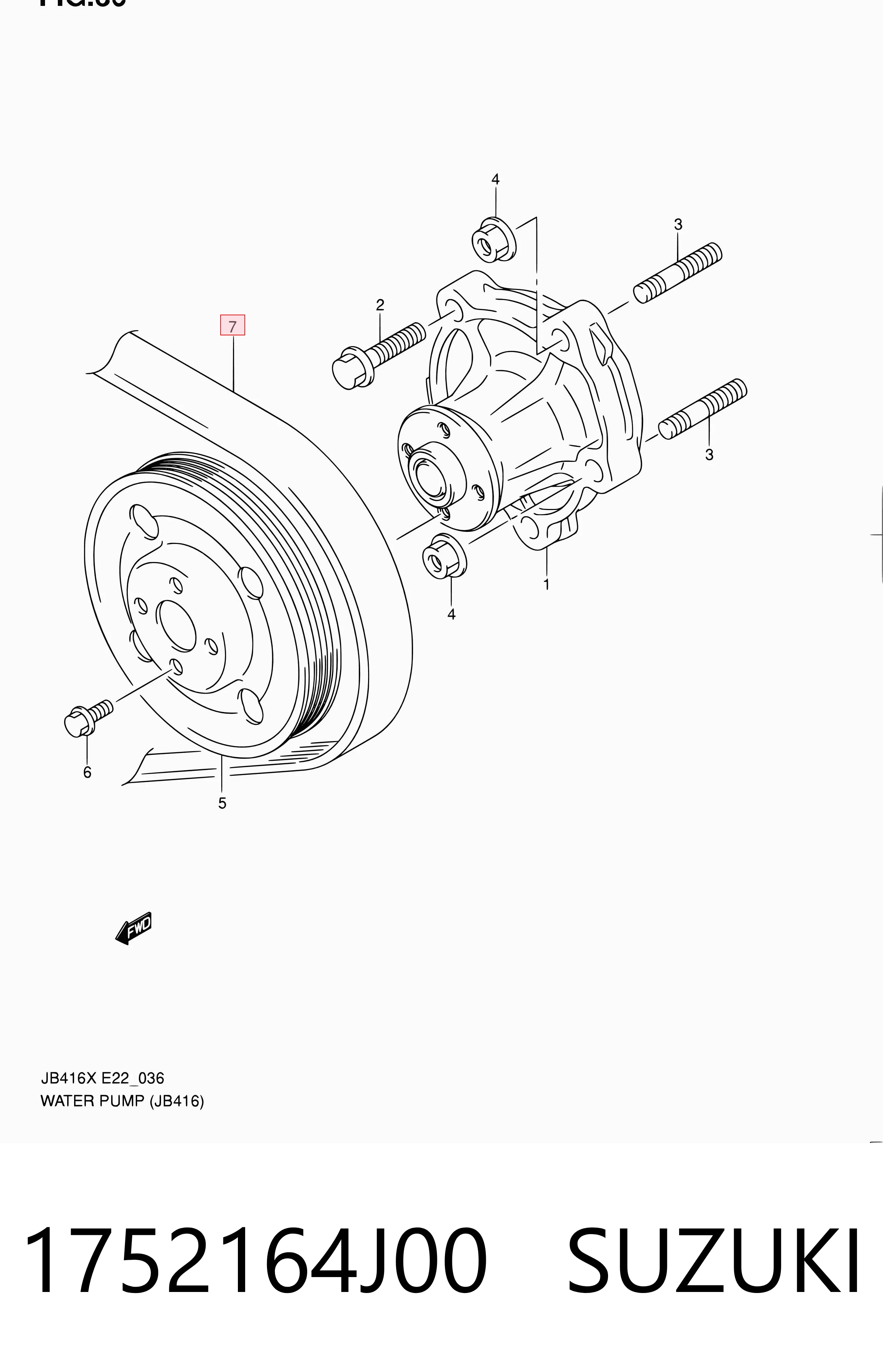 1752164J00 Suzuki Correia dos conjuntos de transmissão