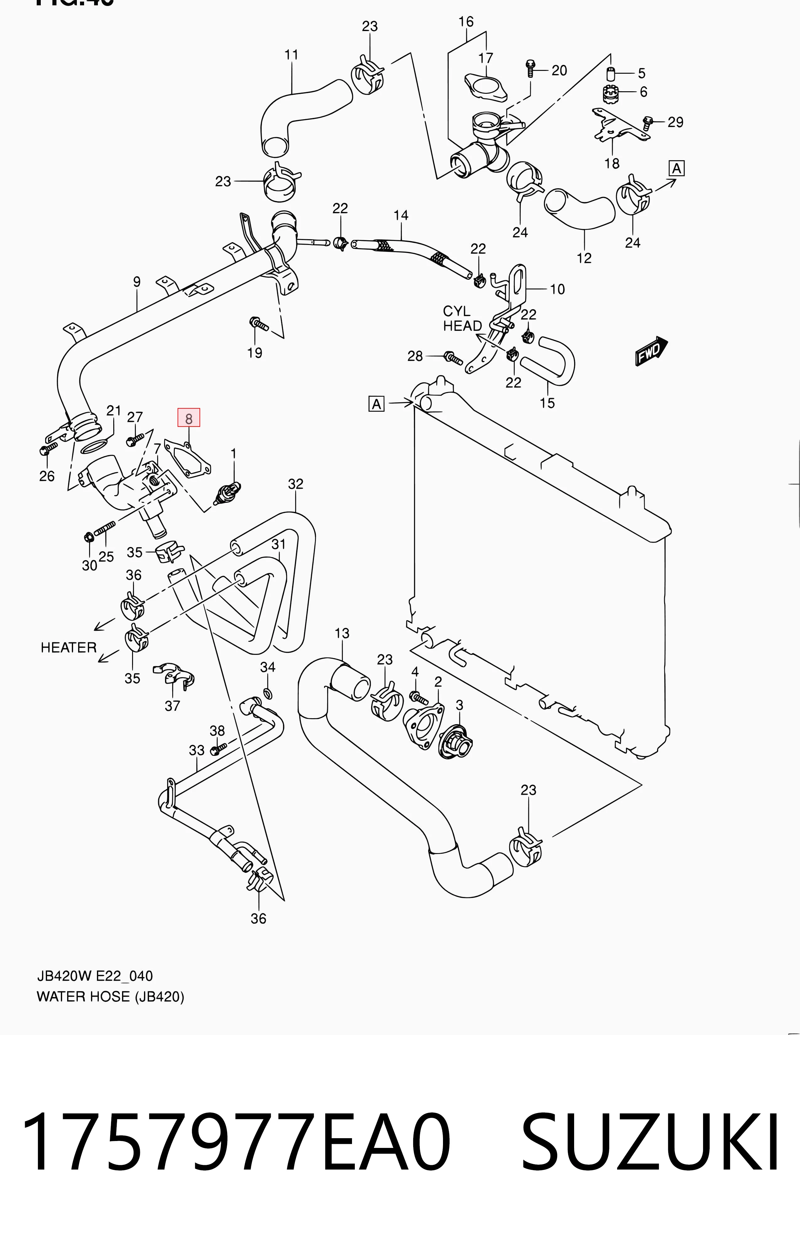 Vedante de termostato para Ford Transit V V184/5
