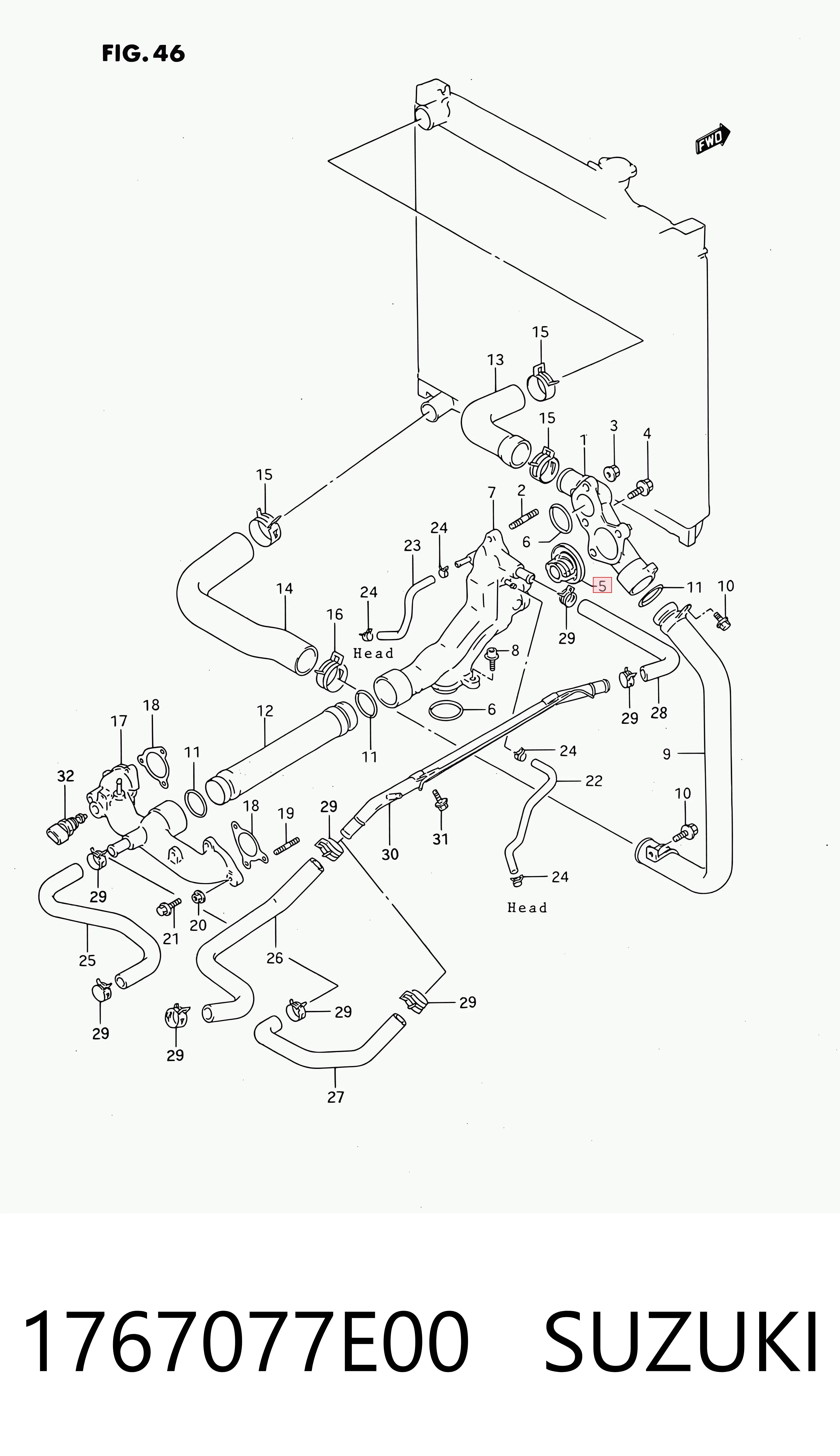 1767077E00 Suzuki Termostato