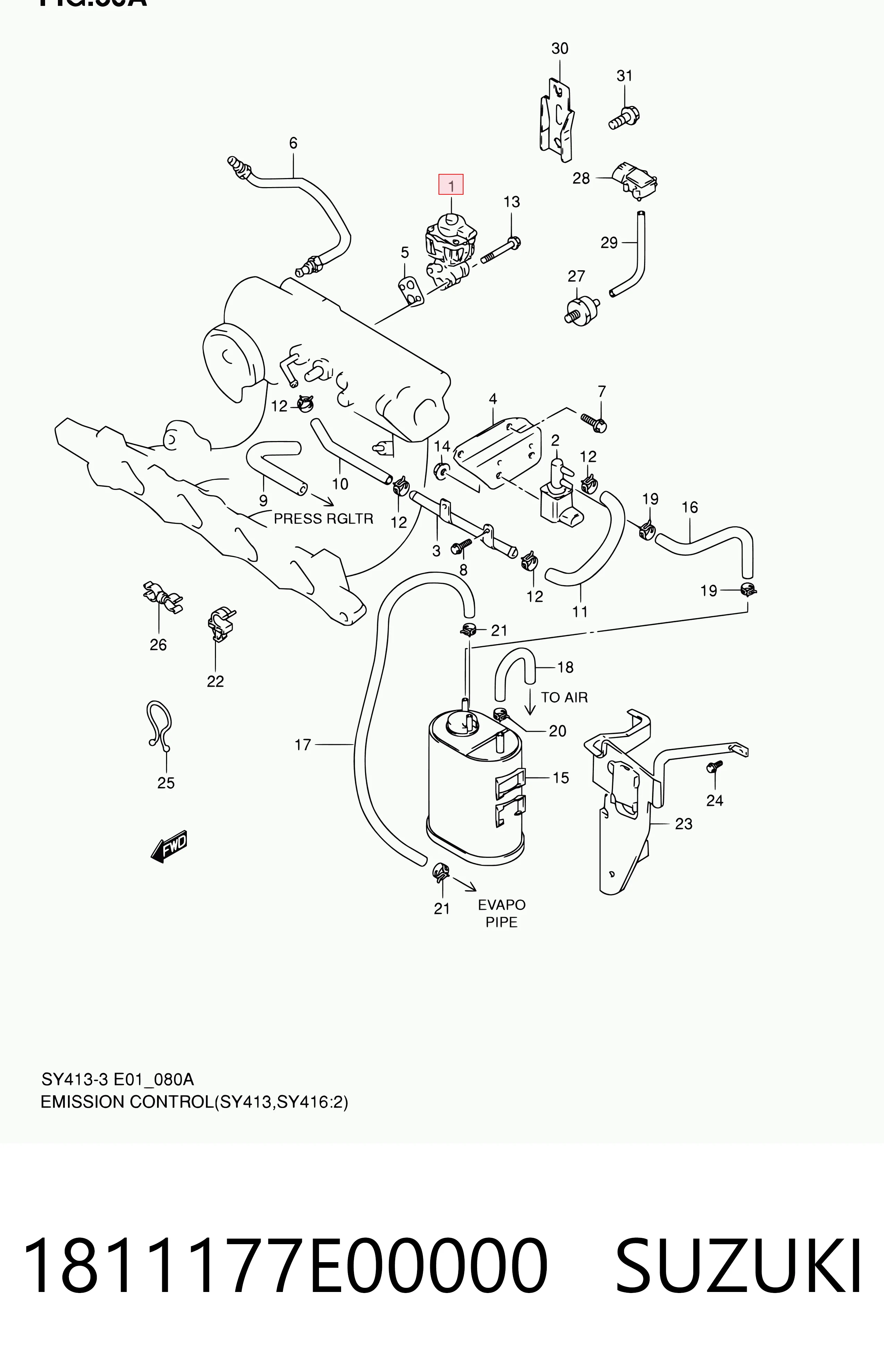 1811177E00 Subaru Válvula EGR de recirculação dos gases