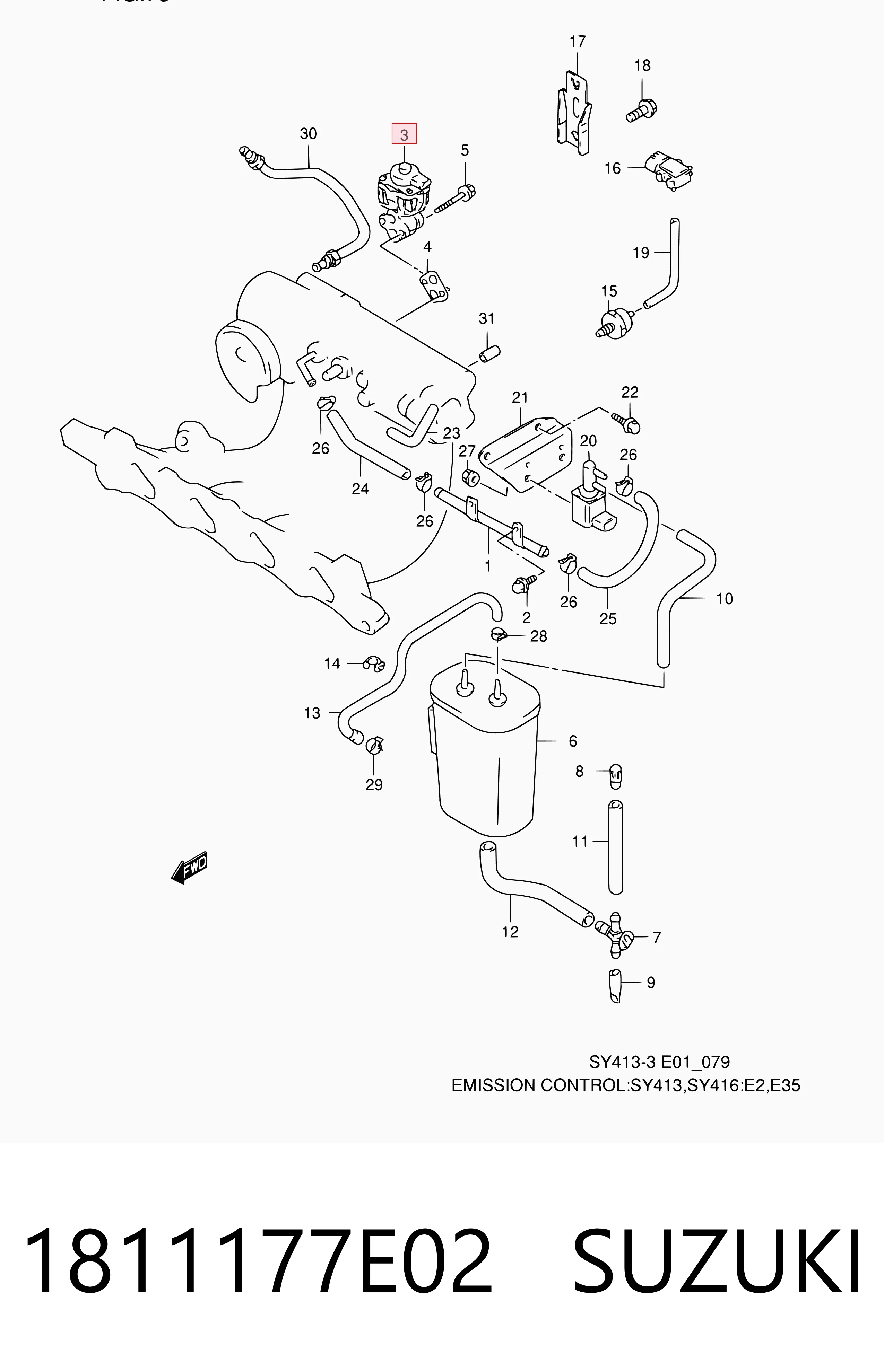 Compre 1811177E00 Subaru Válvula EGR de recirculação dos gases