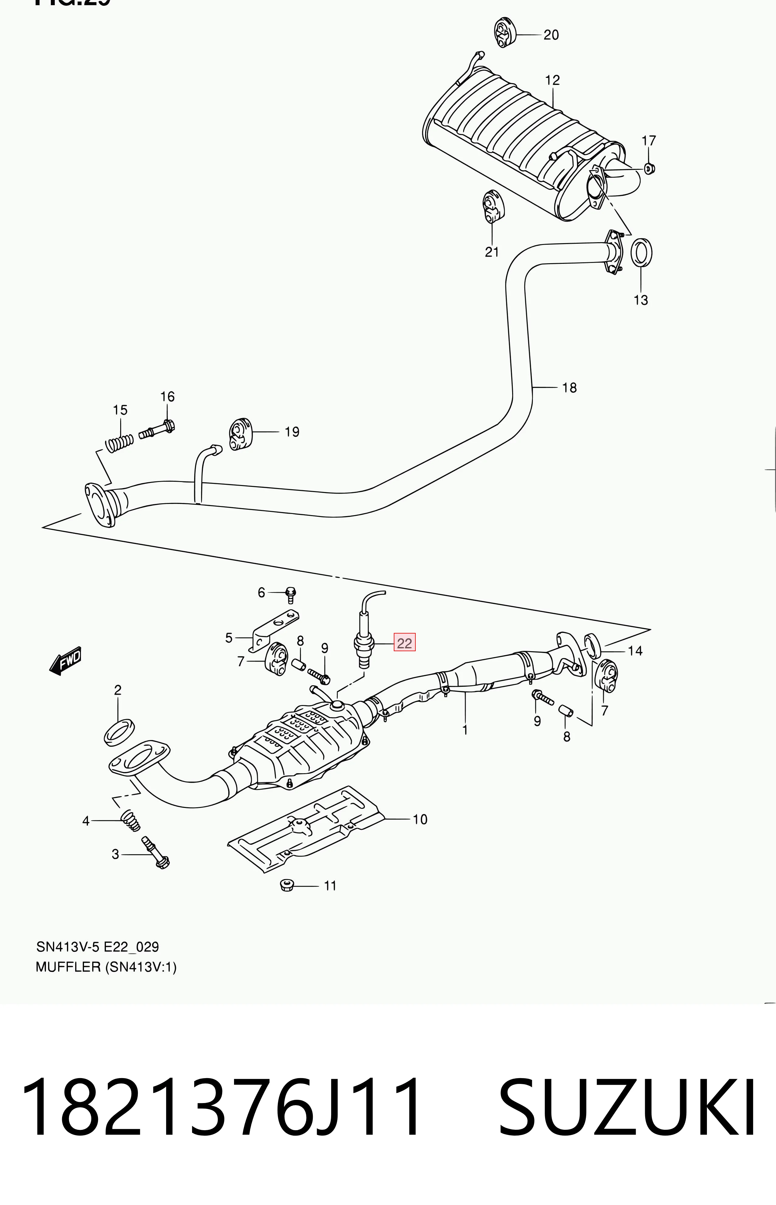Sonda lambda, sensor de oxigênio para Suzuki Ignis FH