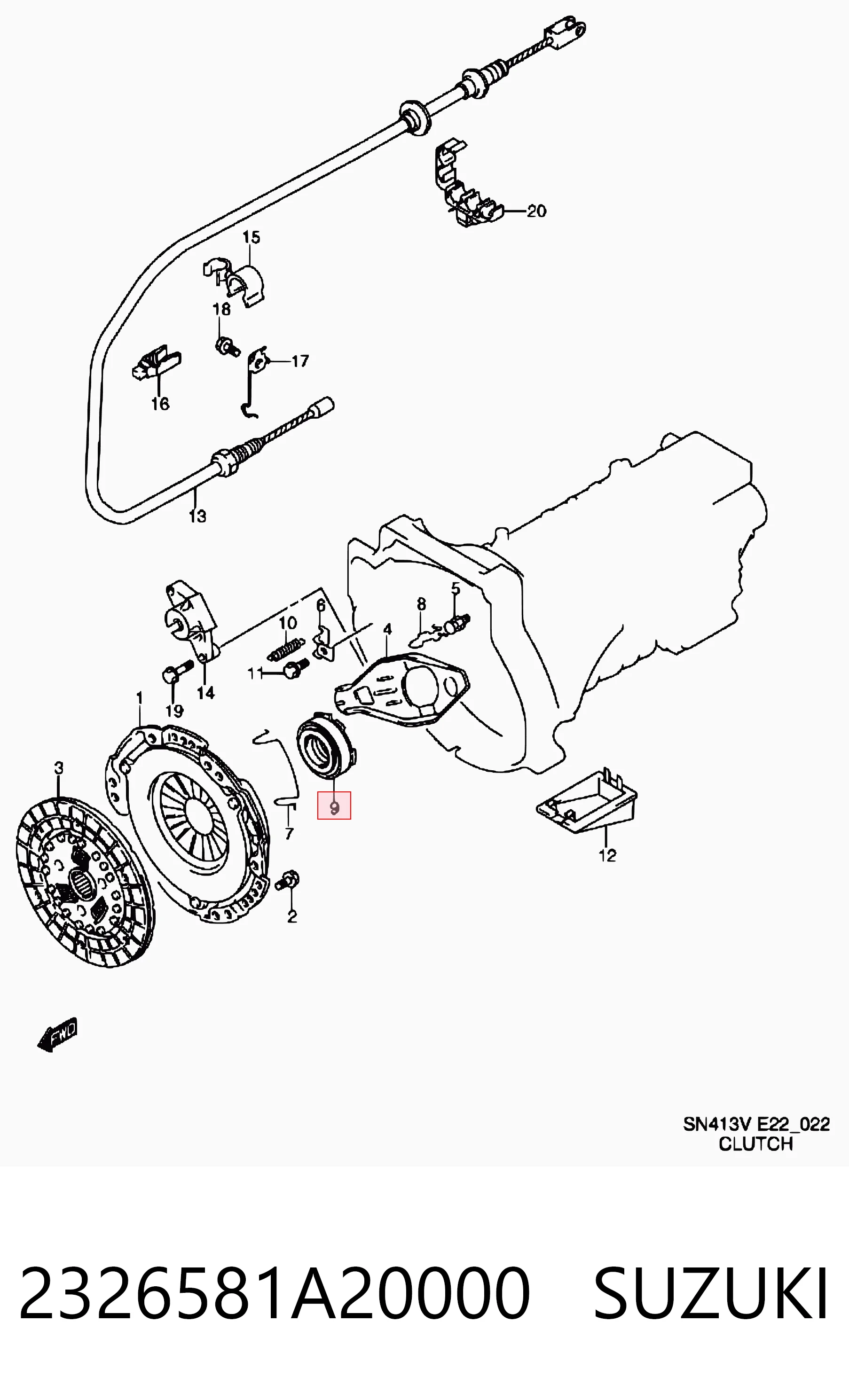 2326581A20000 Suzuki Rolamento de liberação de embraiagem