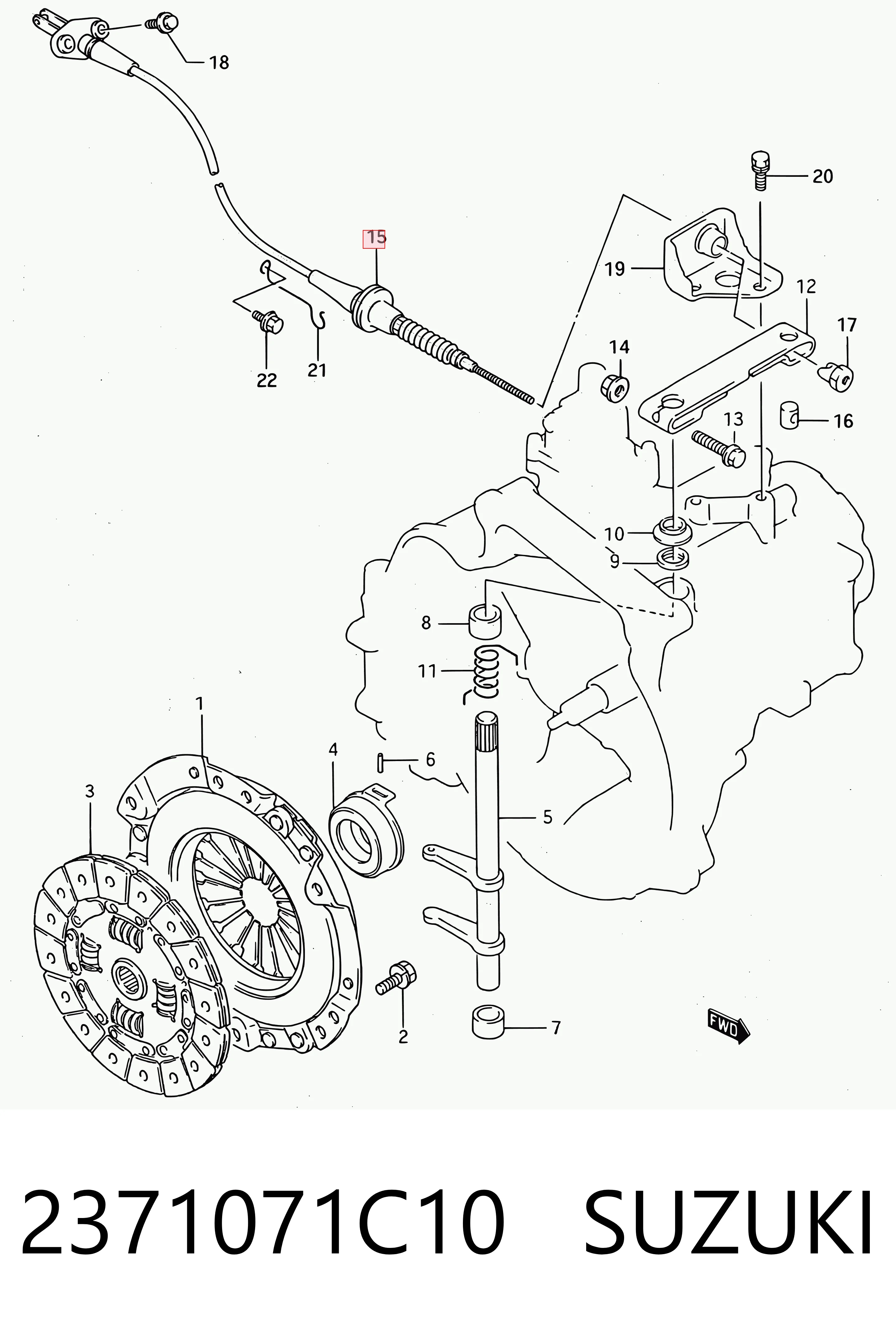Cabo de embraiagem para Suzuki Swift AH, AJ