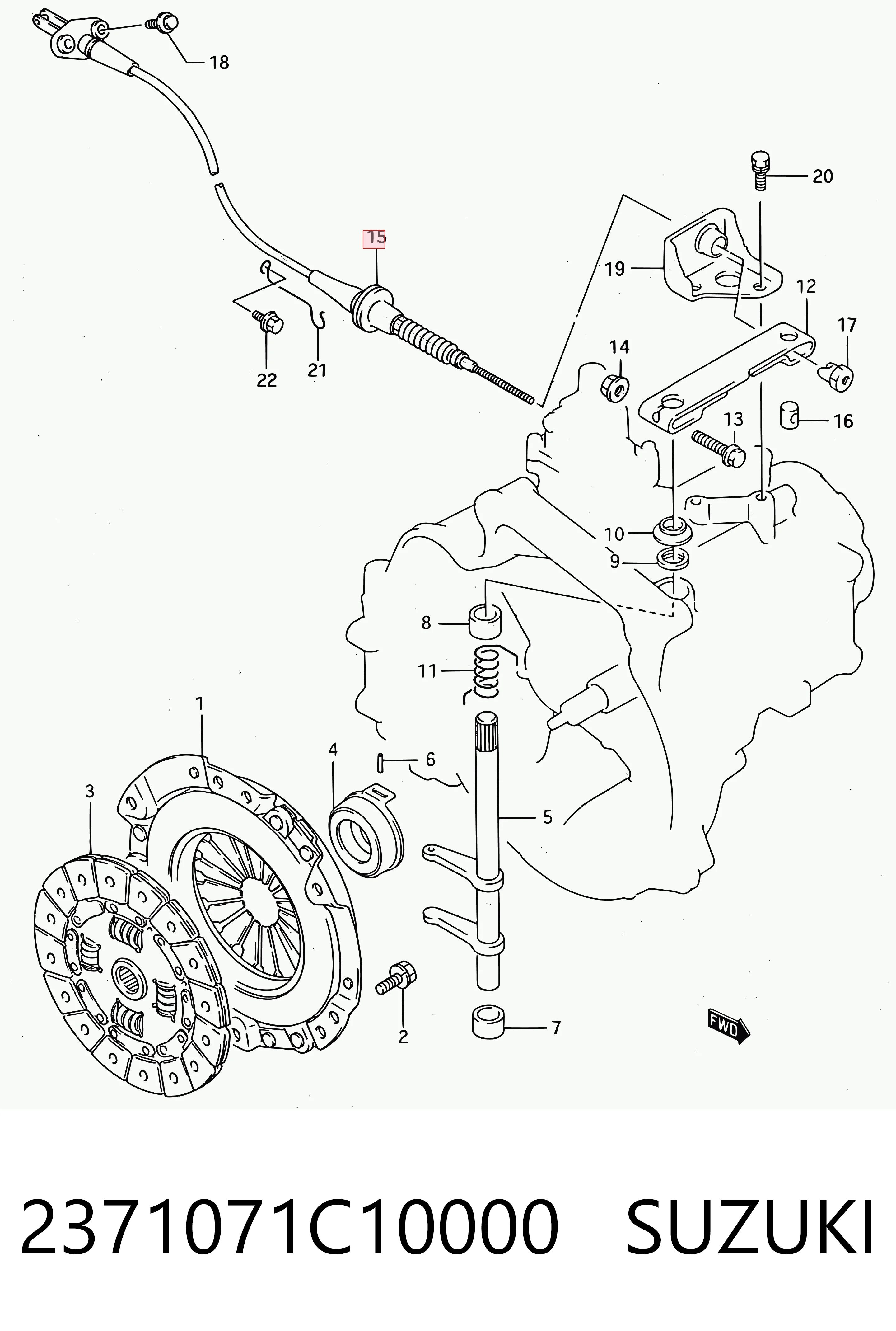 Cabo de embraiagem para Suzuki Swift EA