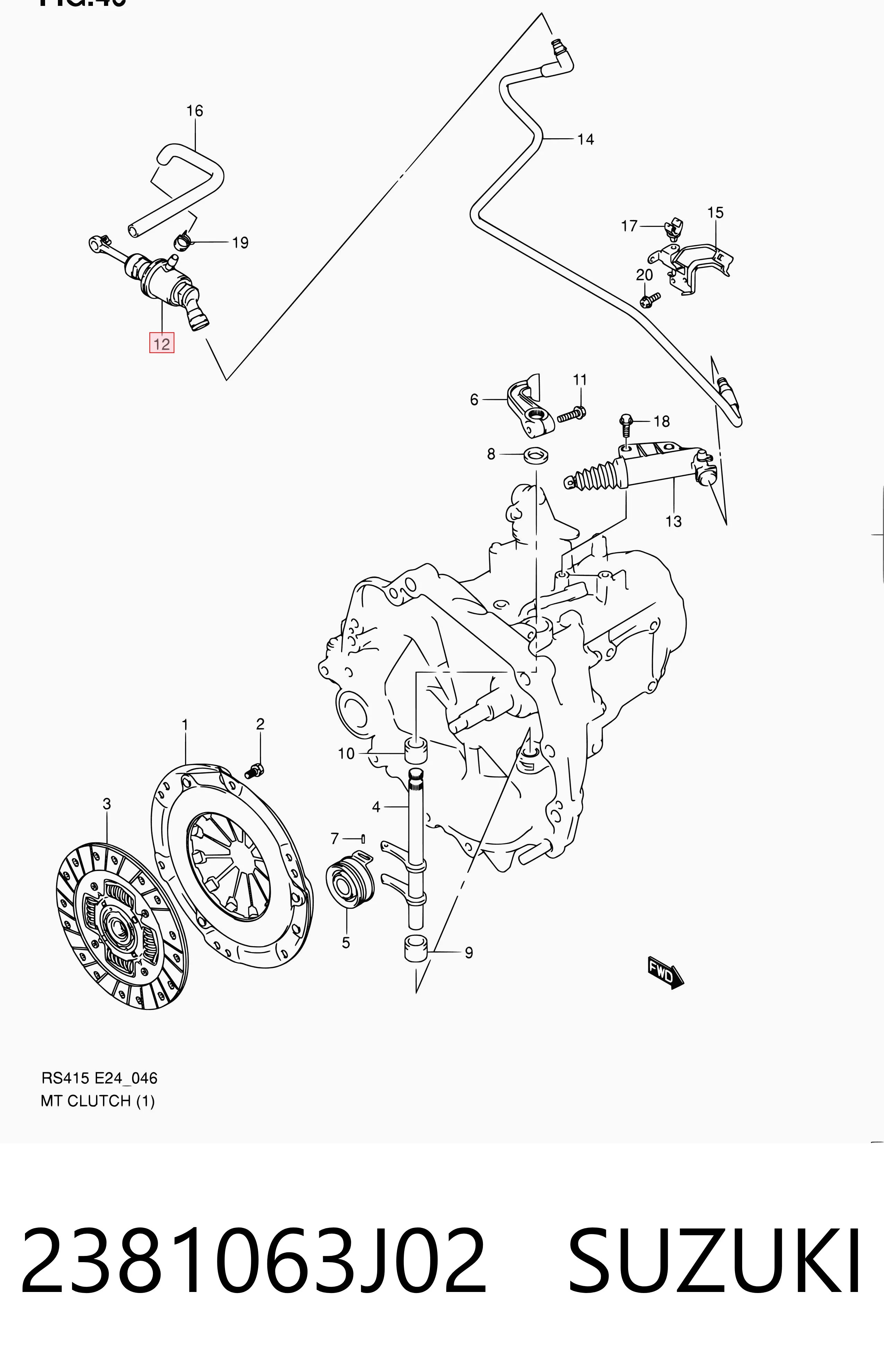 Cilindro mestre de embraiagem Suzuki Swift III RS