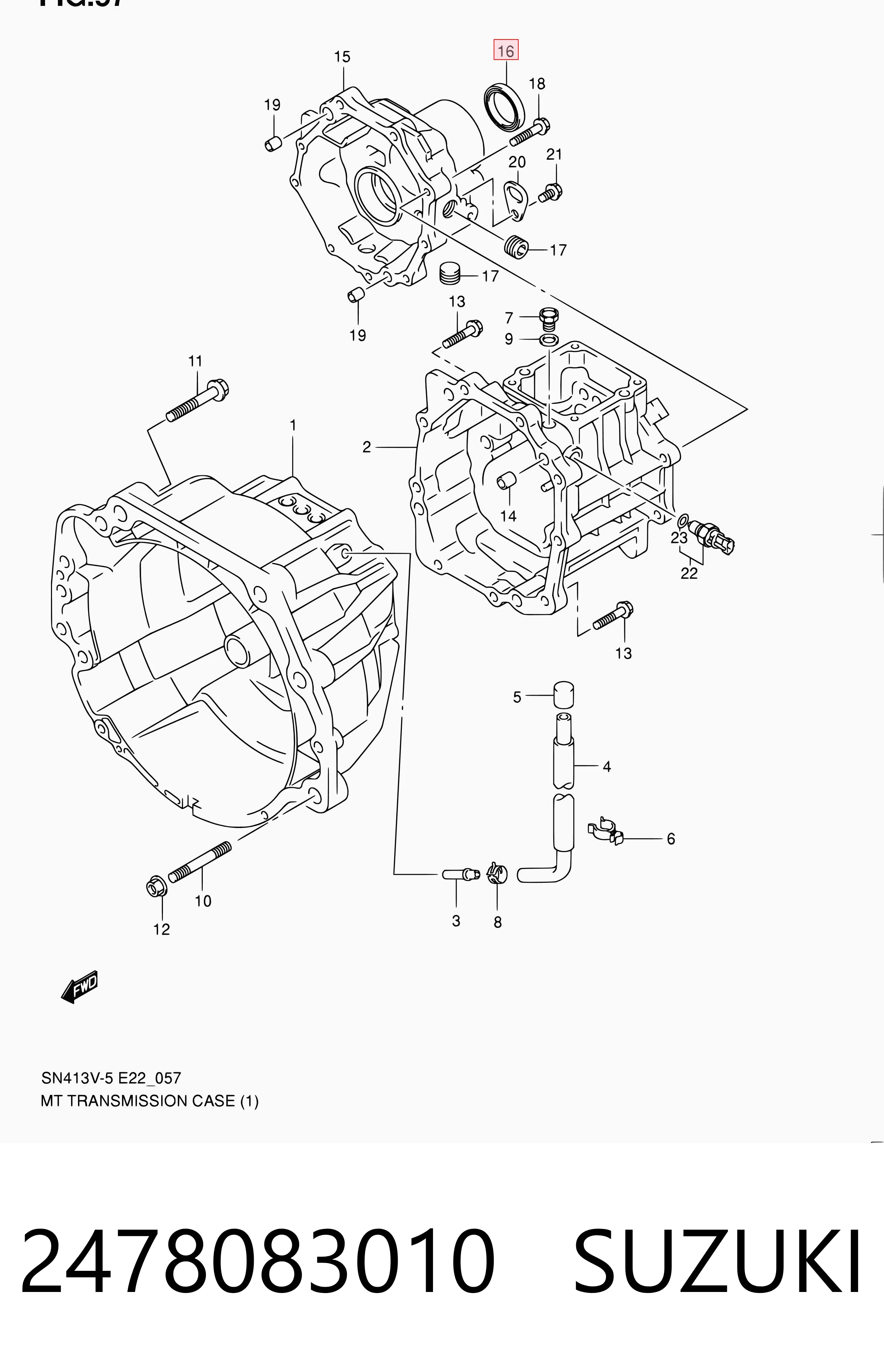 2478083010 Suzuki Bucim da Caixa Automática de Mudança (de árvore de saída/secundária)