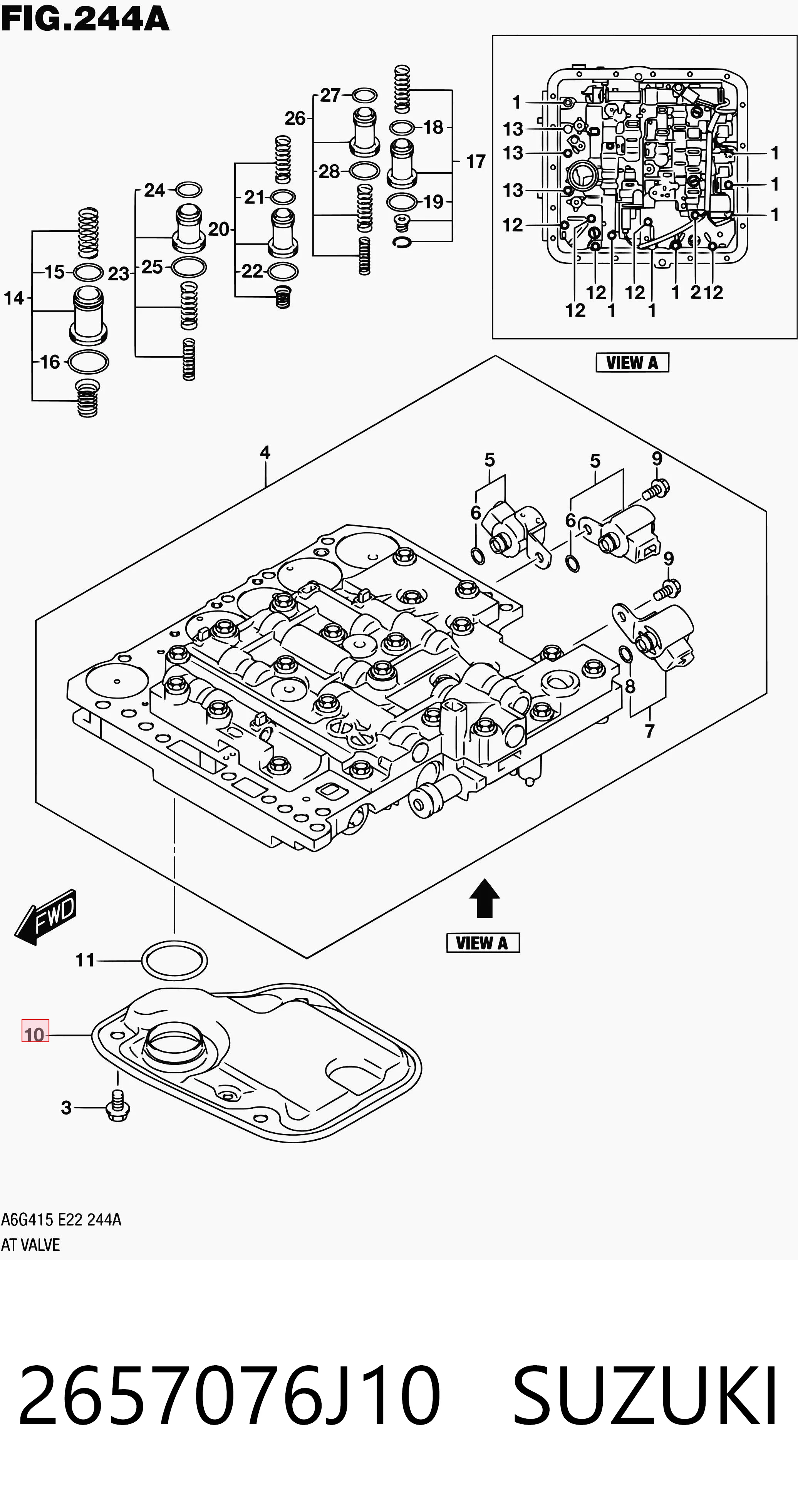 2657076J10 Suzuki Filtro da Caixa Automática de Mudança