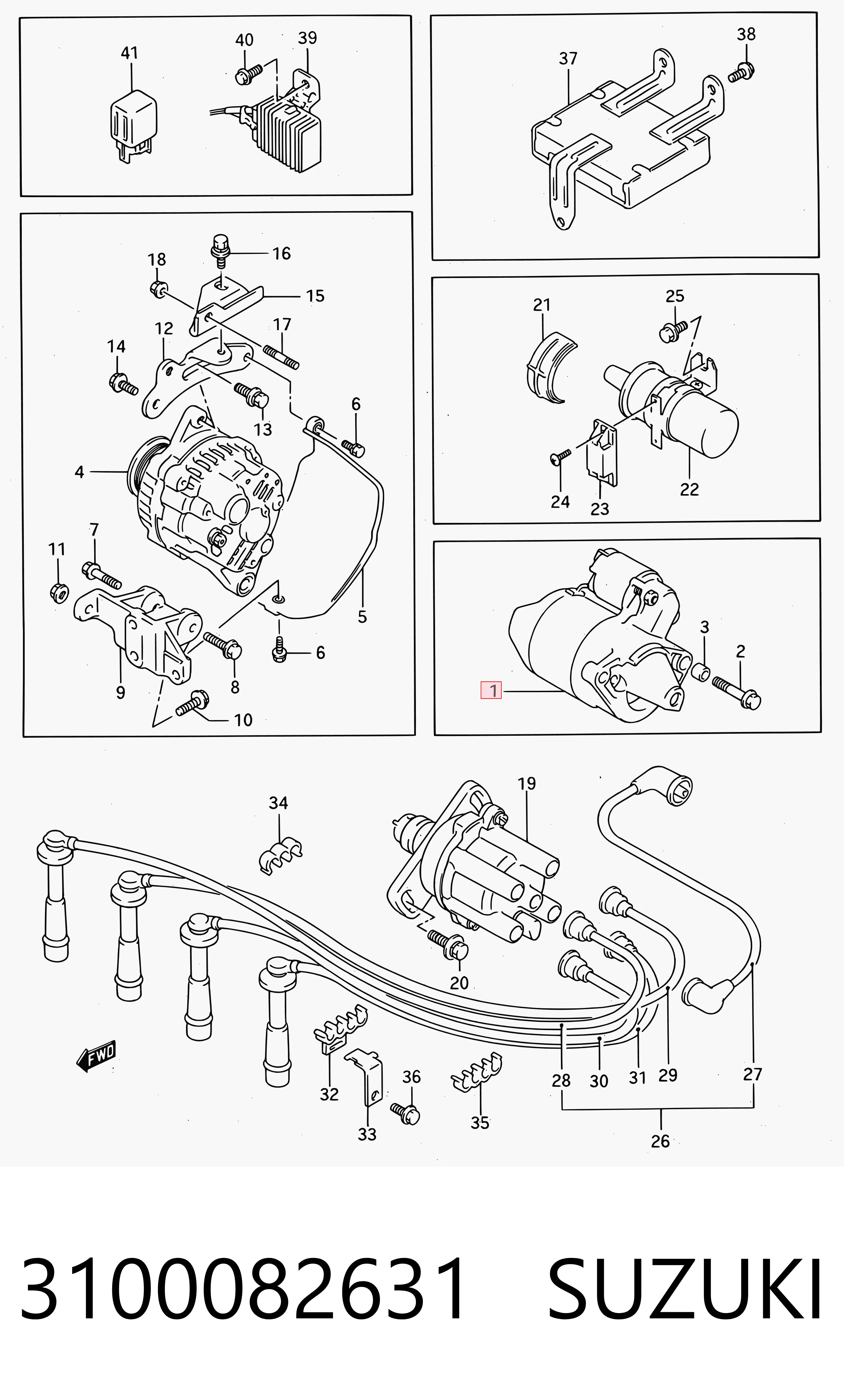 3100082631 Suzuki Motor de arranco