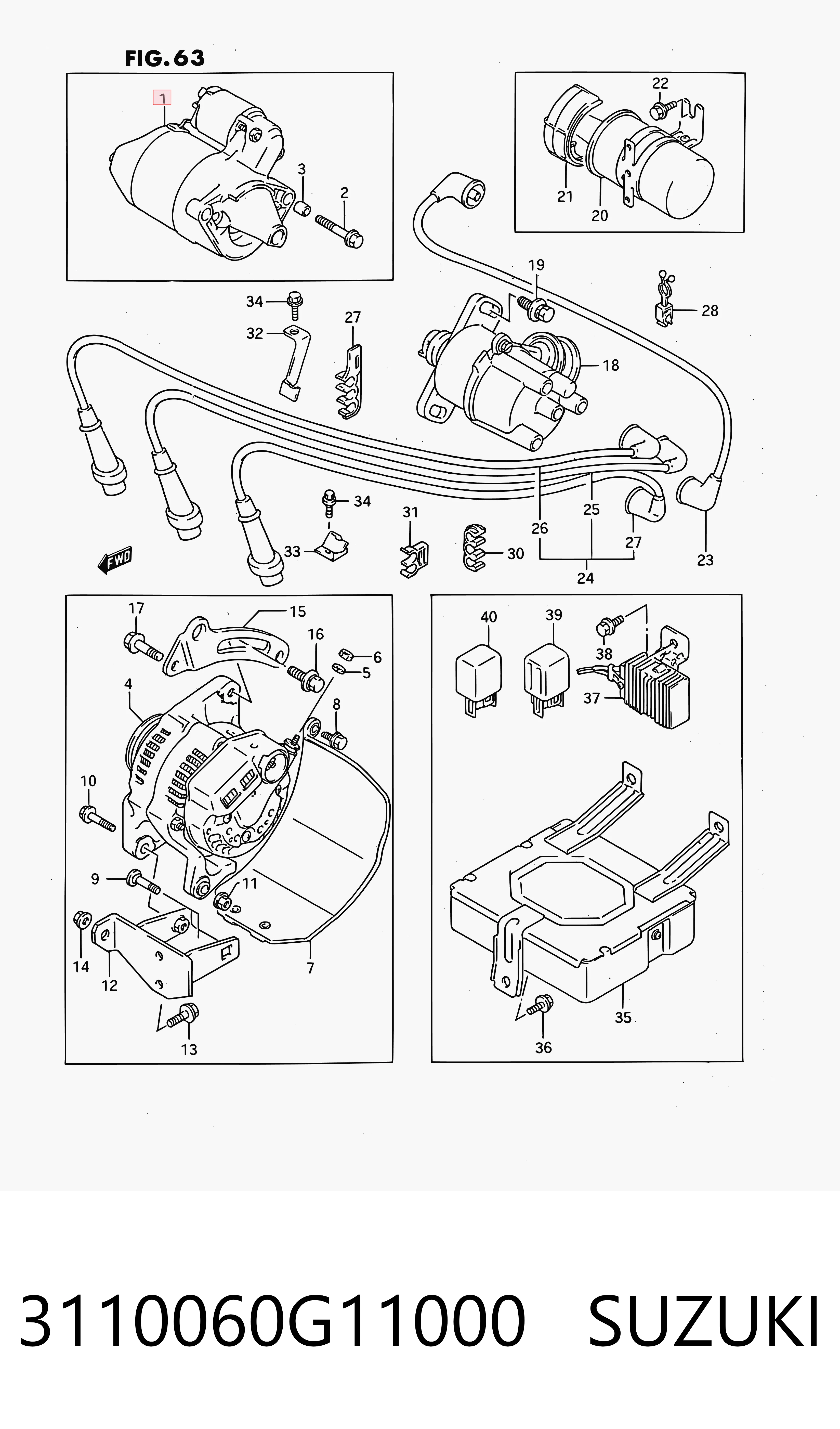 3110060G11000 Suzuki Motor de arranco