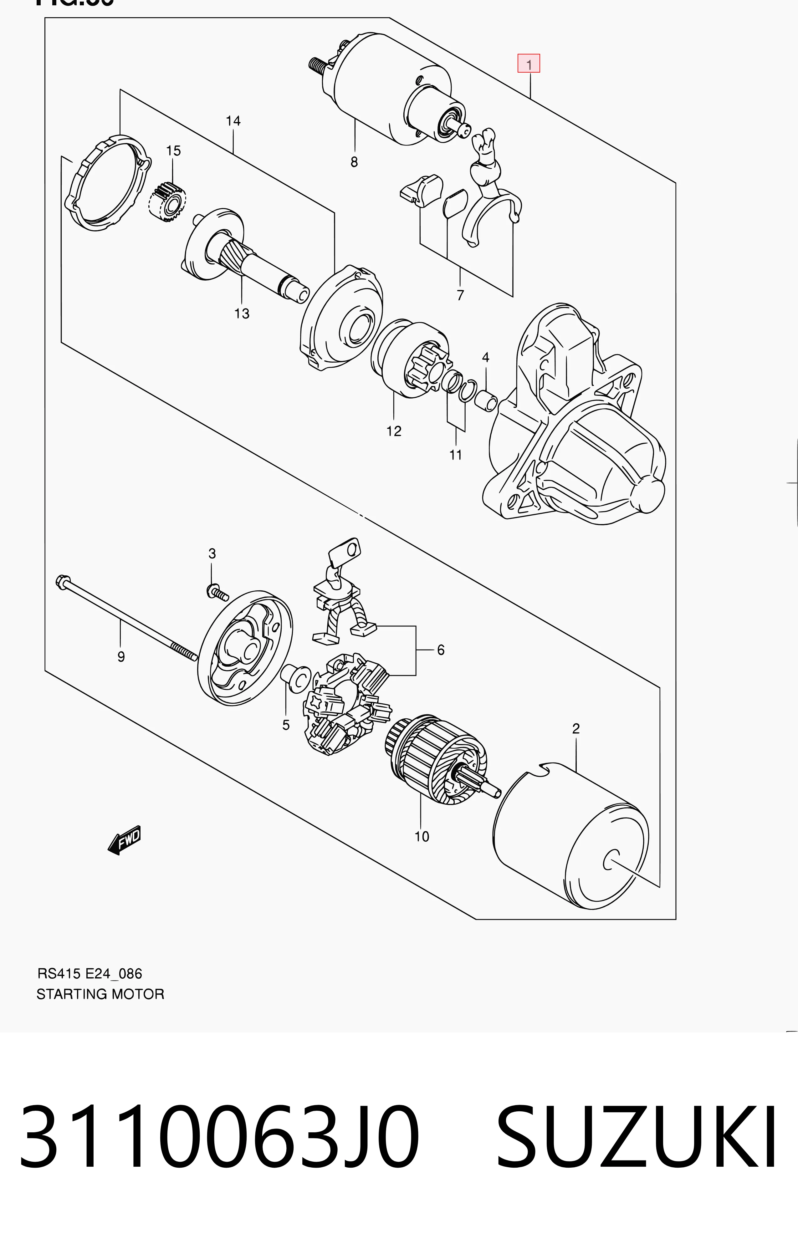 3110063J0 Suzuki Motor de arranco