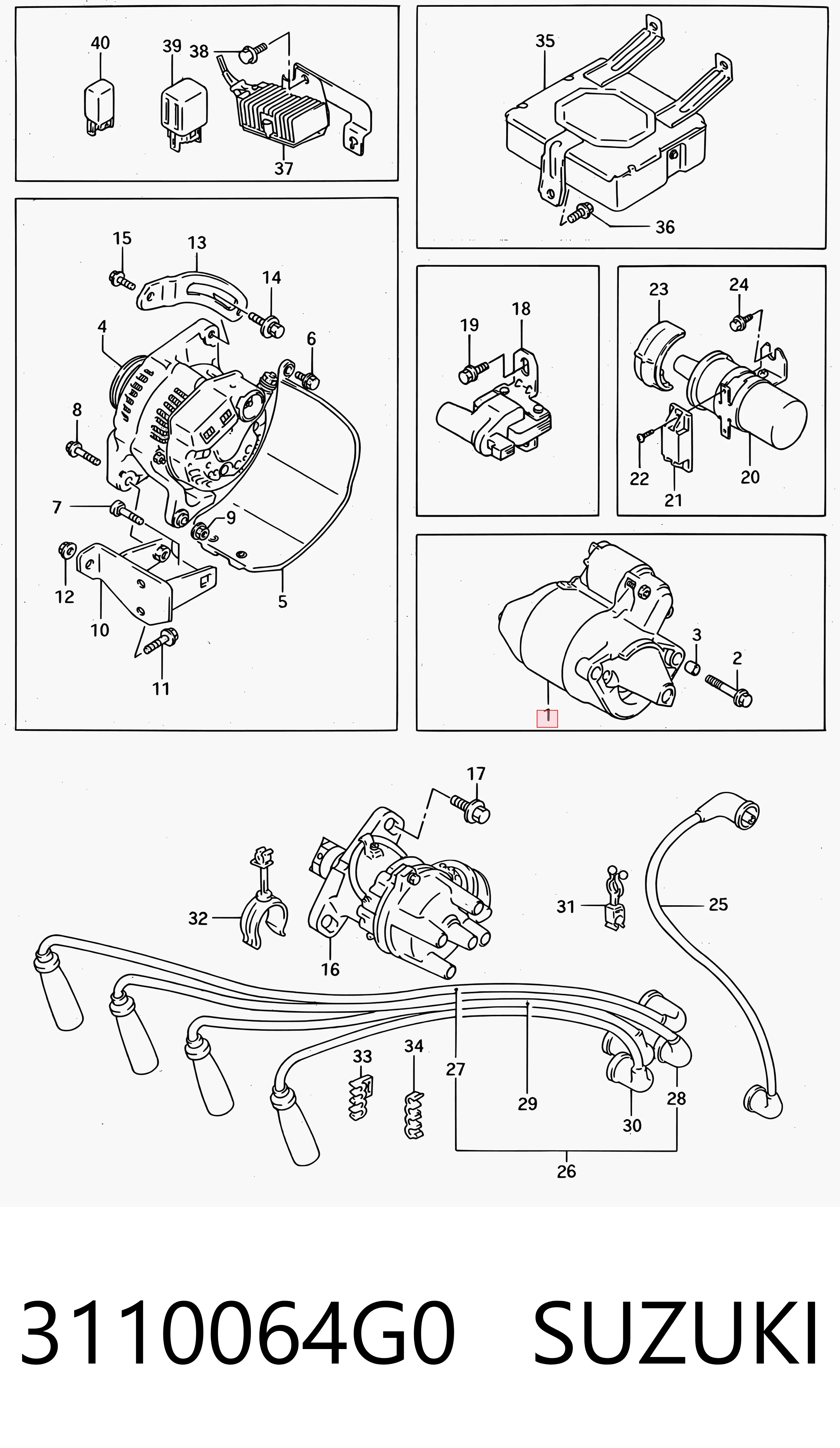3110064G0 Suzuki Motor de arranco