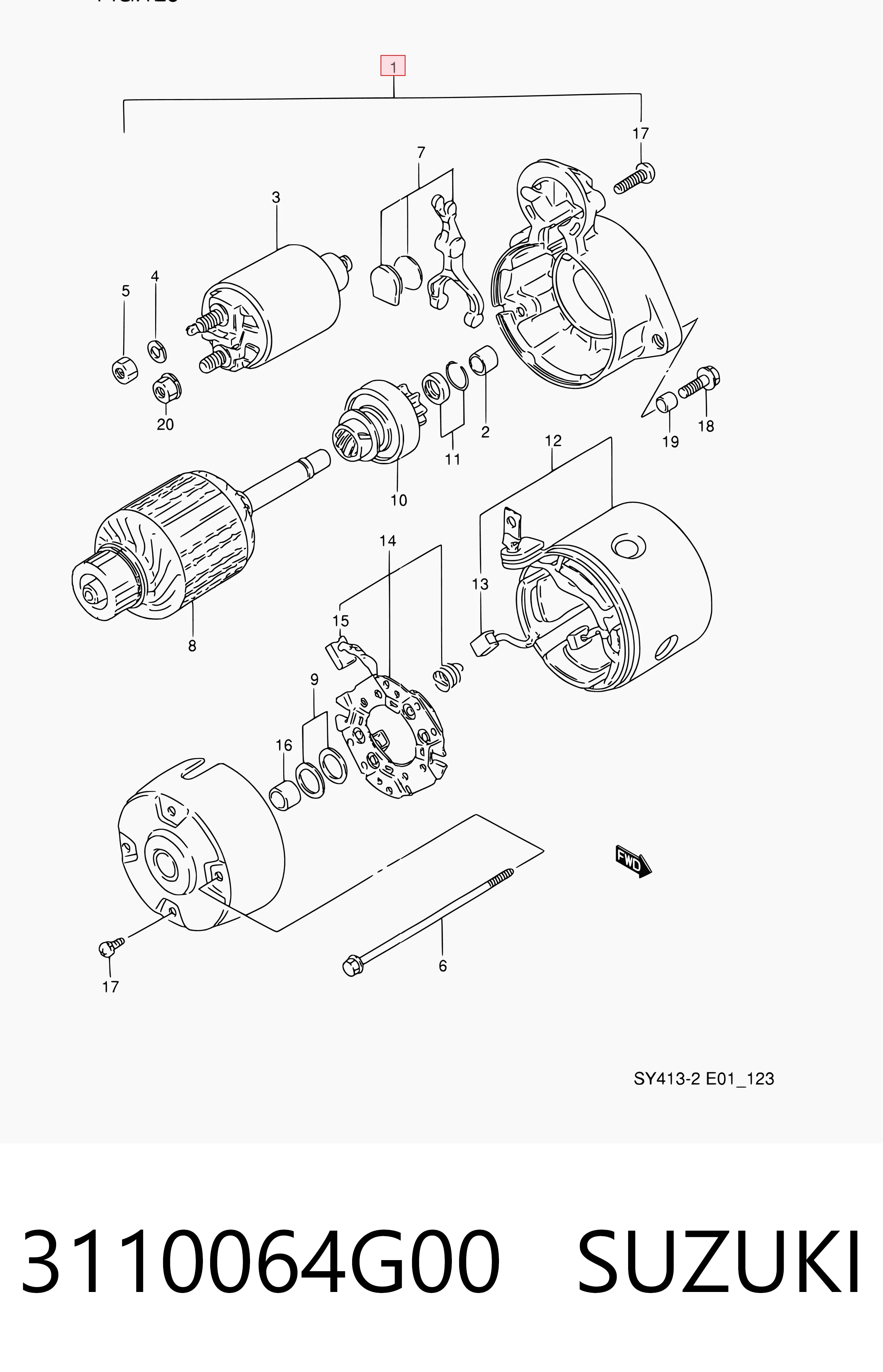 3110064G00 Suzuki Motor de arranco