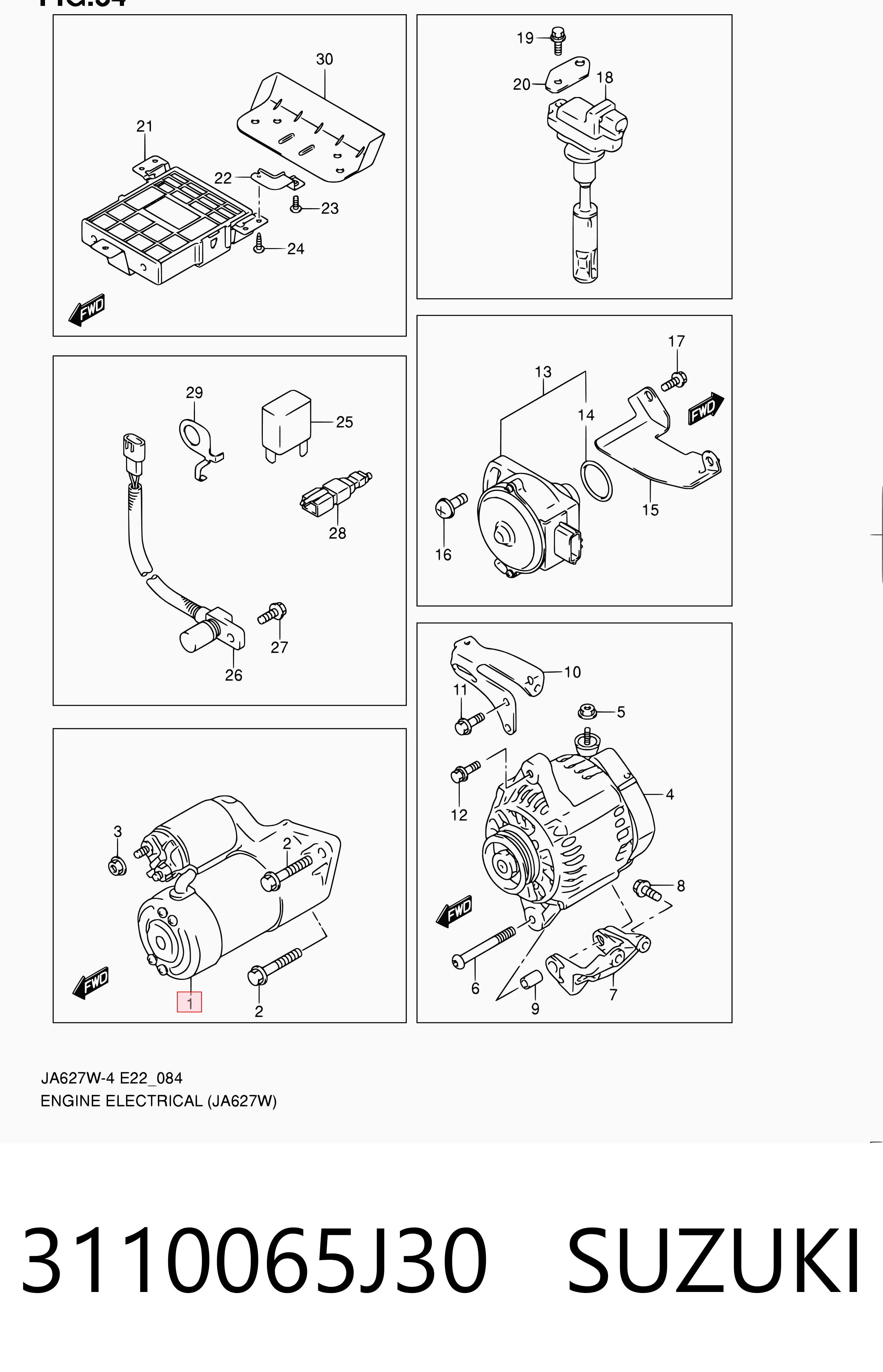 3110065J30 Suzuki Motor de arranco