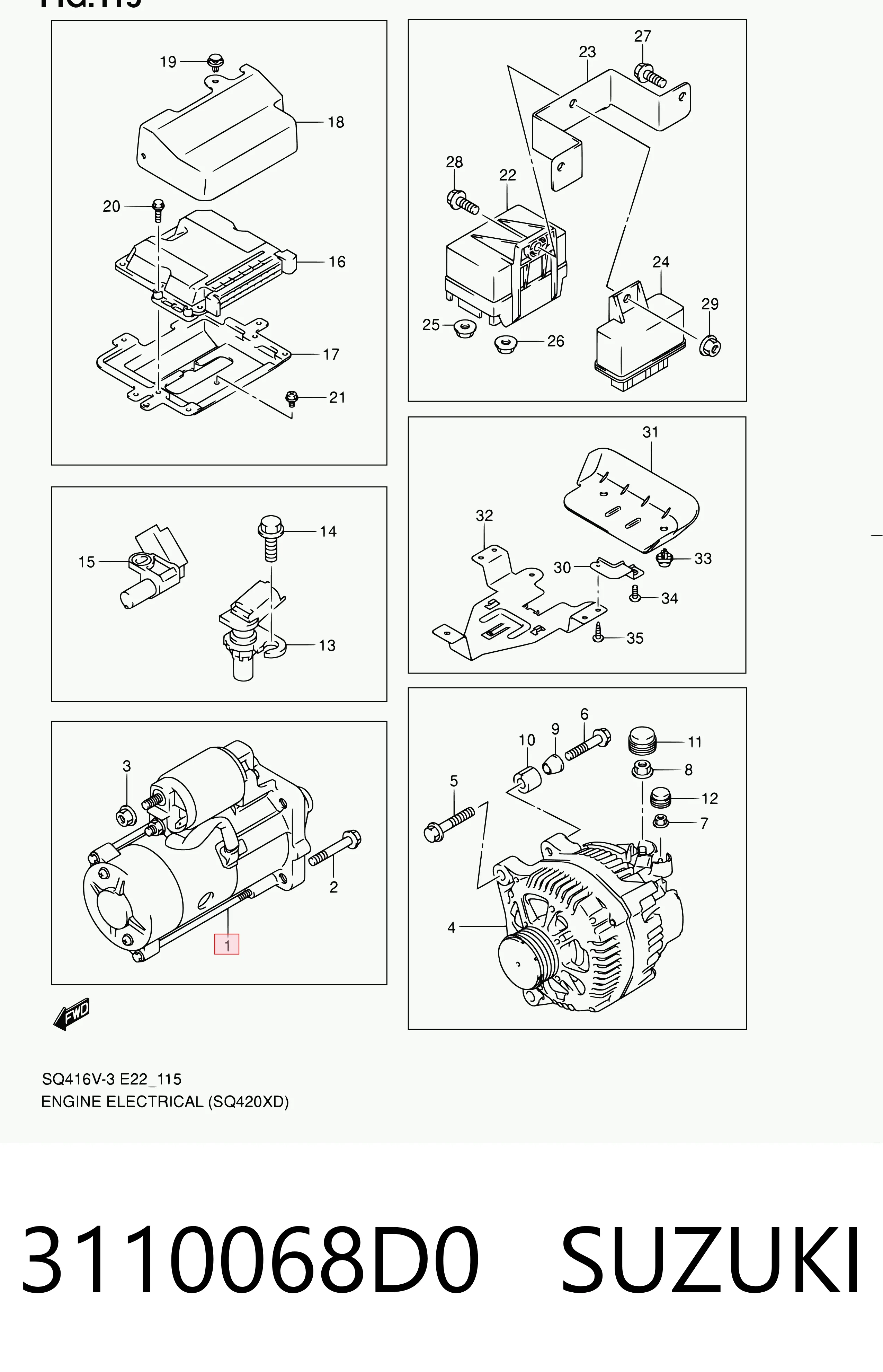 3110068D0 Suzuki Motor de arranco