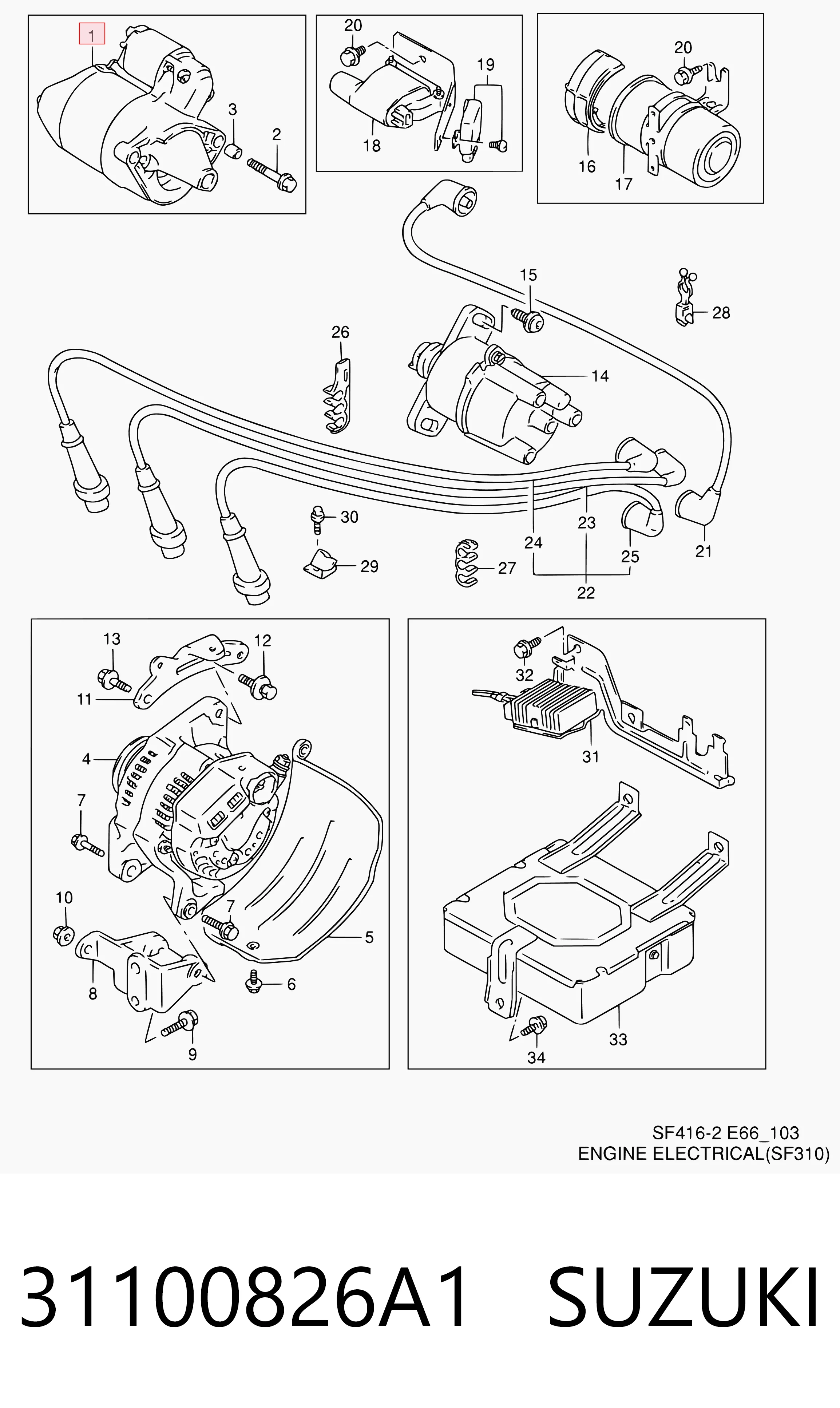 31100826A1 Suzuki Motor de arranco