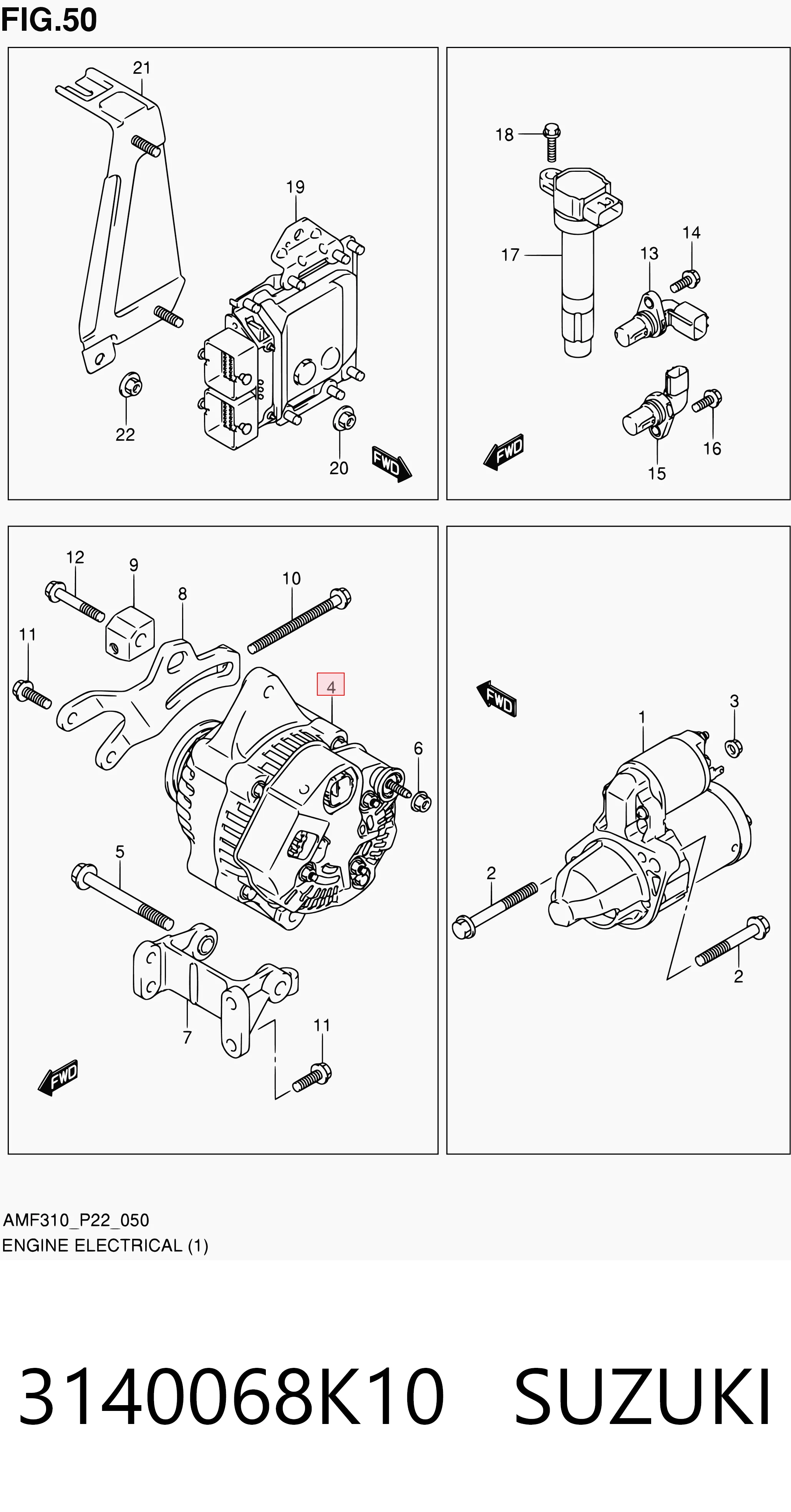 3140068K10 Suzuki Gerador